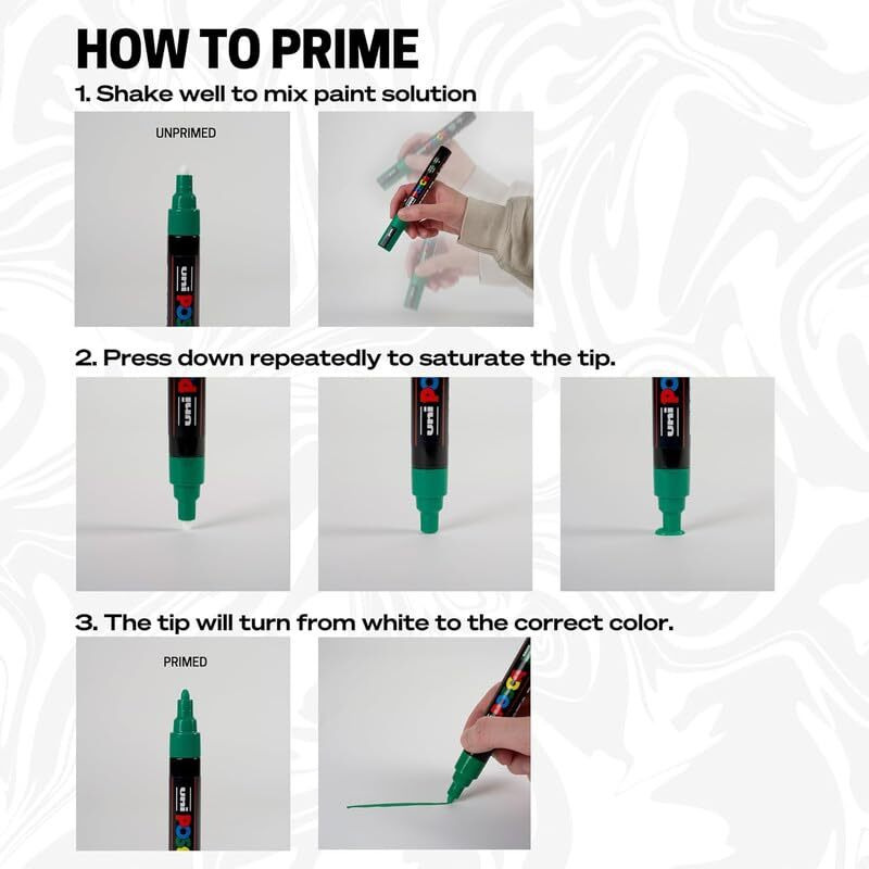 Uni-Ball Posca 7M 4.5-5.5 Mm Broad Bullet Shaped Marker Pen | Red, Blue, Green & Yellow Ink, Pack Of 4