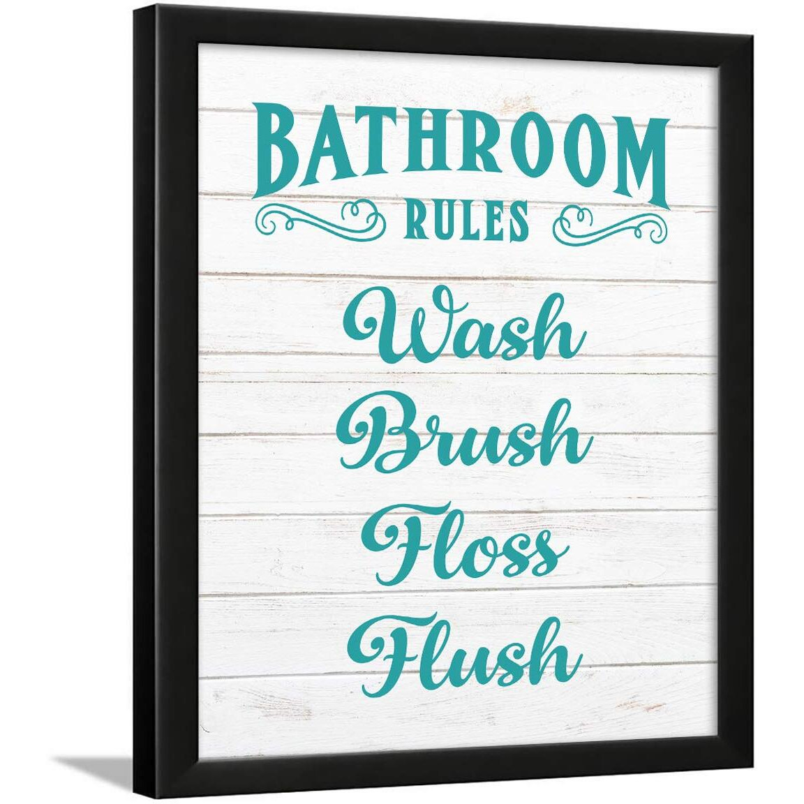 Chaka Chaundh - Bathroom Posters With Frame - Bathroom Quotes Framed Posters - Washroom Quotes Frames - Toilet Quotes Wall Hanging  Bathroom Rules Poster - (14 X 11 Inches) (White)