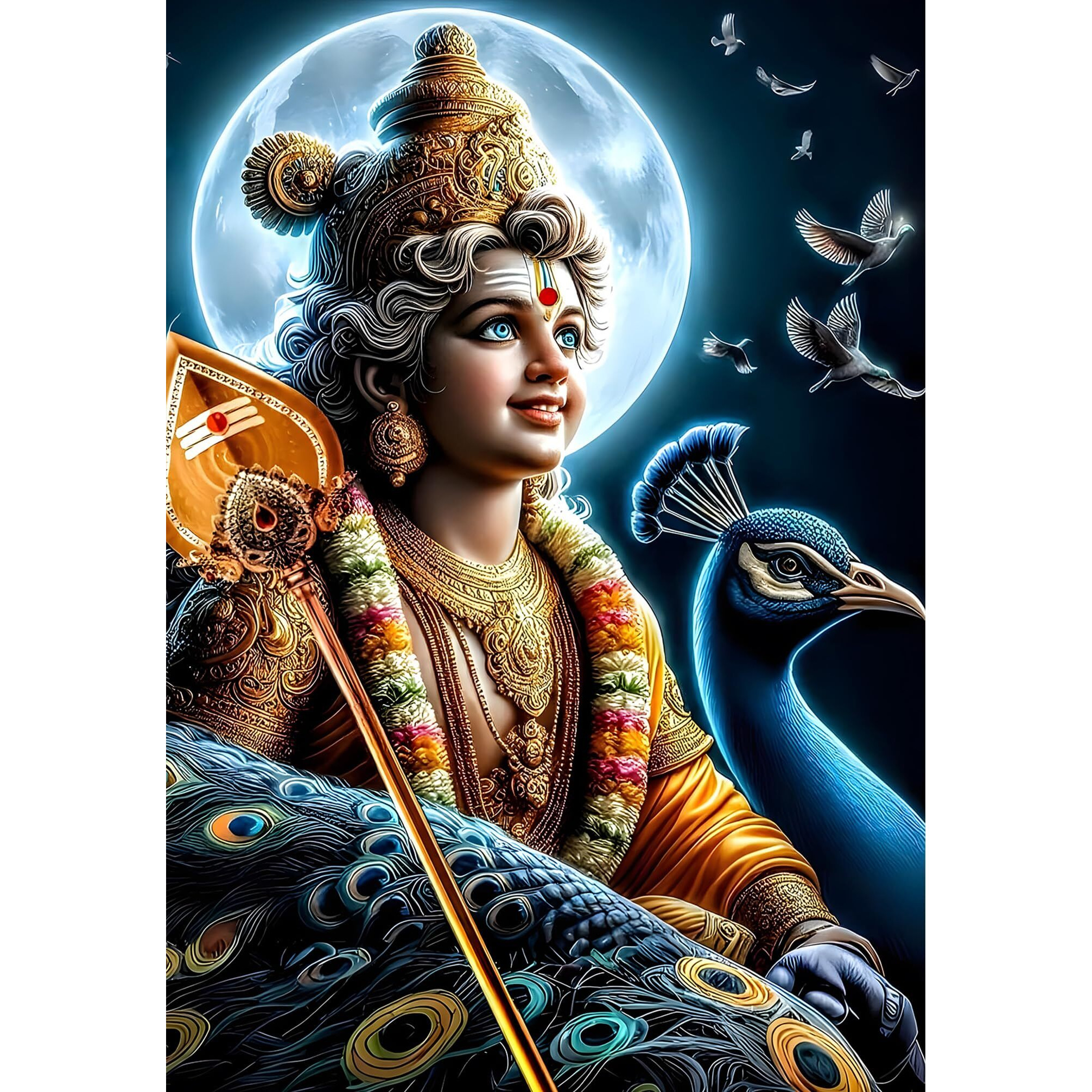 Lord Murugan Stickers For Pooja Room | Tamil Lord Murugan Poster For Wall | Lord Murugan Wall Stickers For Room Decoration