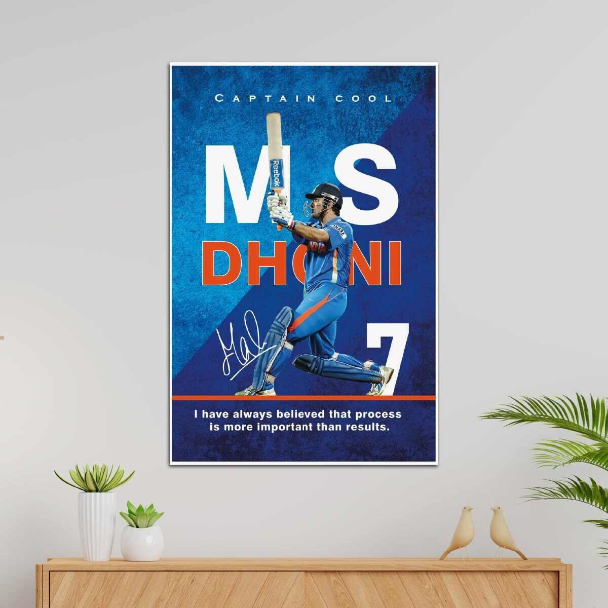 Tenorarts M S Dhoni Poster Indian Cricket Wall Posters Adhesives On Back With Thick 300 Gsm Matt Finish Paper (18Inches X 12Inches)