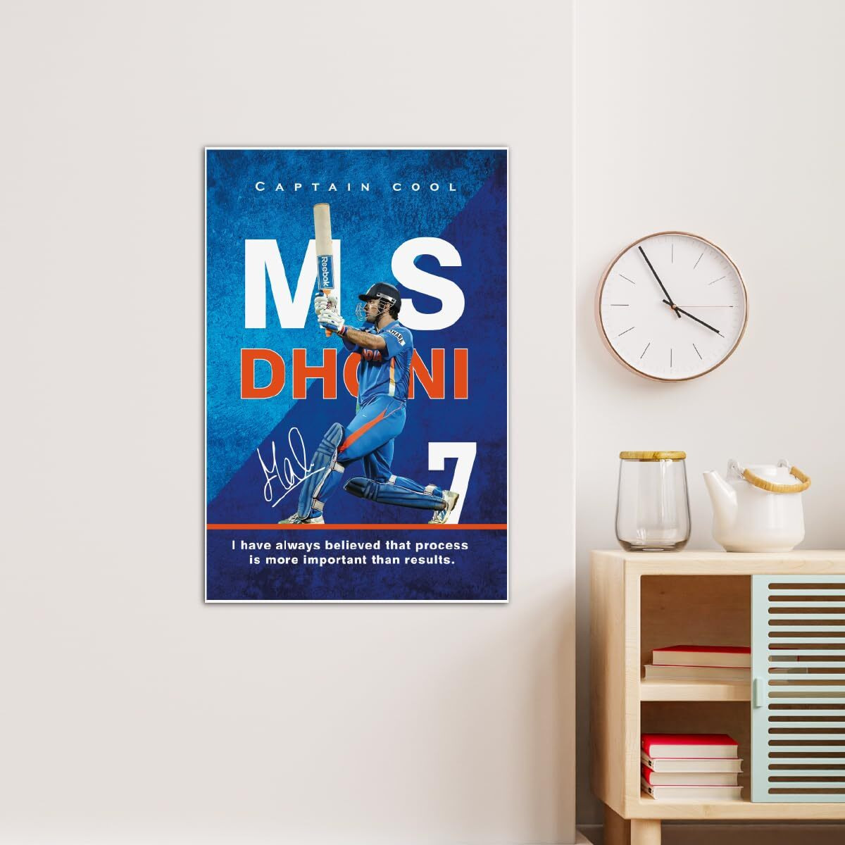 Tenorarts M S Dhoni Poster Indian Cricket Wall Posters Adhesives On Back With Thick 300 Gsm Matt Finish Paper (18Inches X 12Inches)