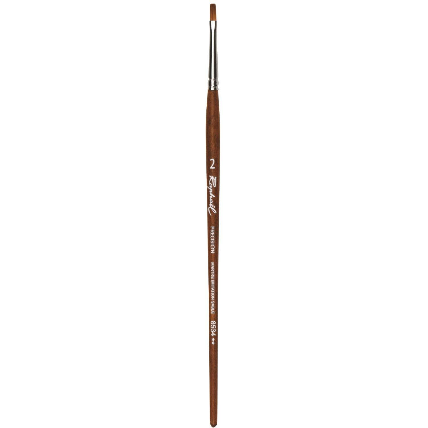 Sennelier Raphael Precision Watercolour Flat Brush No.2 |Ideal For Watercolor Paper, Mixed Media Pads, Or Boards With Watercolors, Gouache, Inks, And Watercolor Pencils.