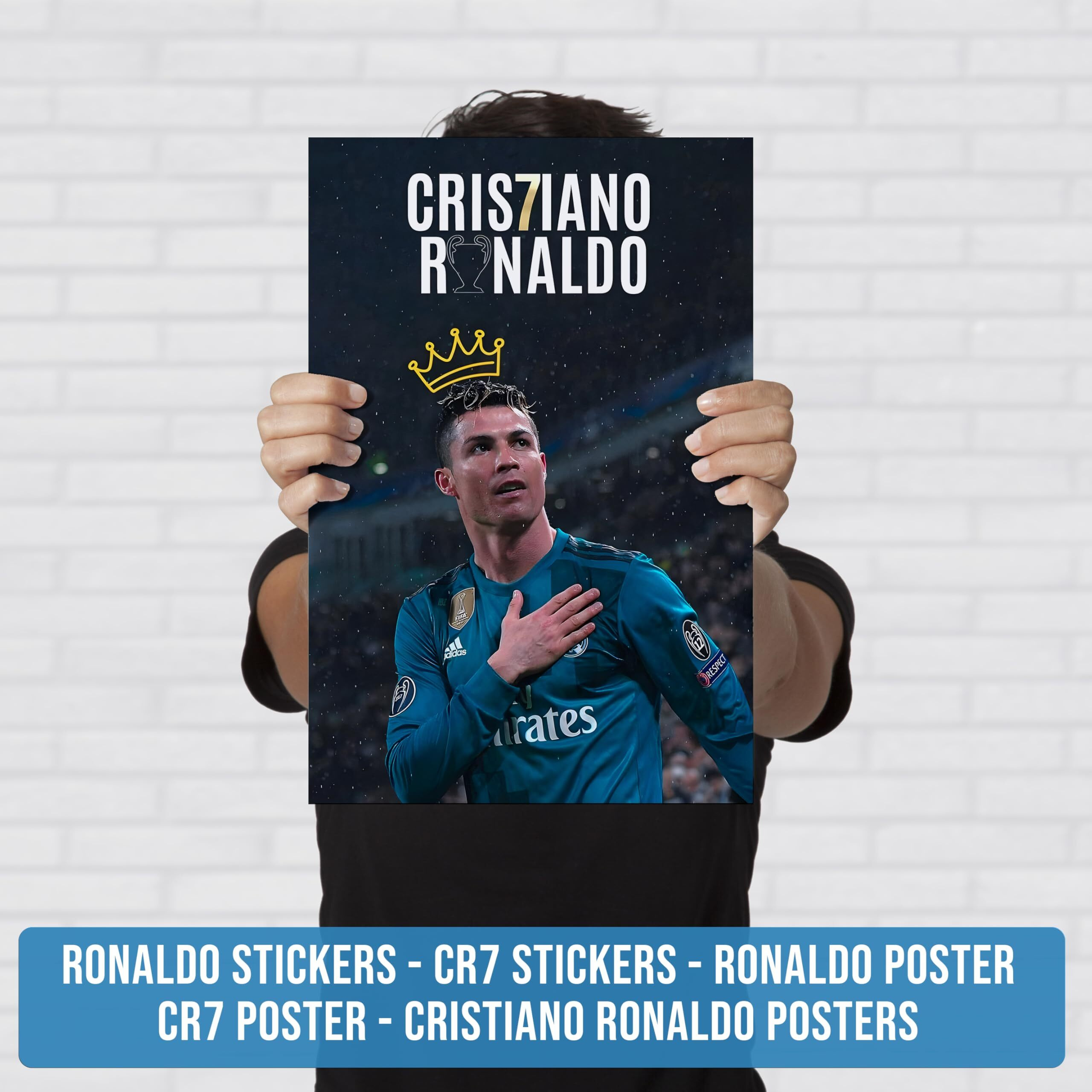 Cristiano Ronaldo Posters | Ronaldo Stickers Wall | Cr7 Motivational Poster | Ronaldo Name Sticker | Ronaldo 7 Poster | Cr7 Wall Sticker | Ronaldo Poster 12X18 For Room Decoration