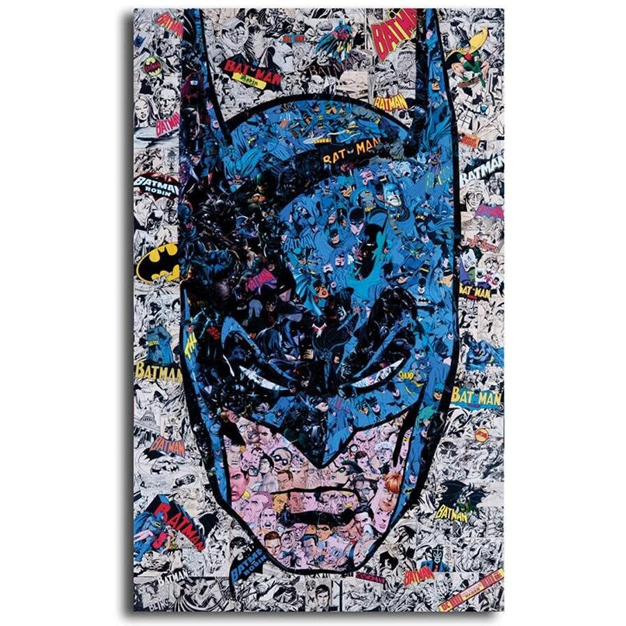 Pixelartz Wall Poster Batman Head Collage Superhero Movie Posters Hd Quality For Home, Office, Restraunt, Kids Room, Wall, Door Decor Multicolor (057)