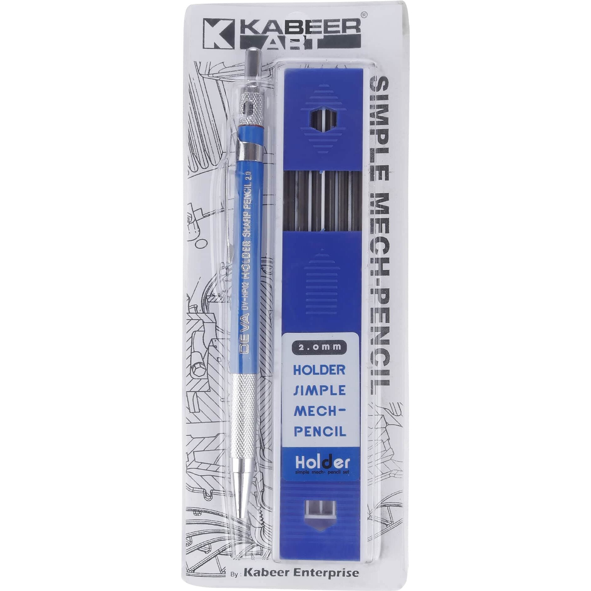 Kabeer Art 2.0Mm Mechanical Pencil With Leads|Black