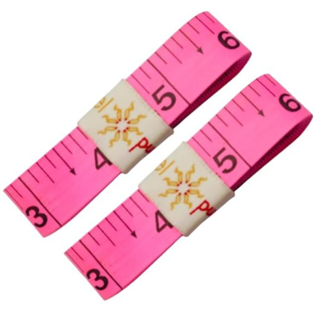 Label Punya Measuring Tape, Inch Tape For Measurement For The Body, Tailor Inchi Tape Measure For Body Measurement Sewing Dressmaking (Pink-2Pc)
