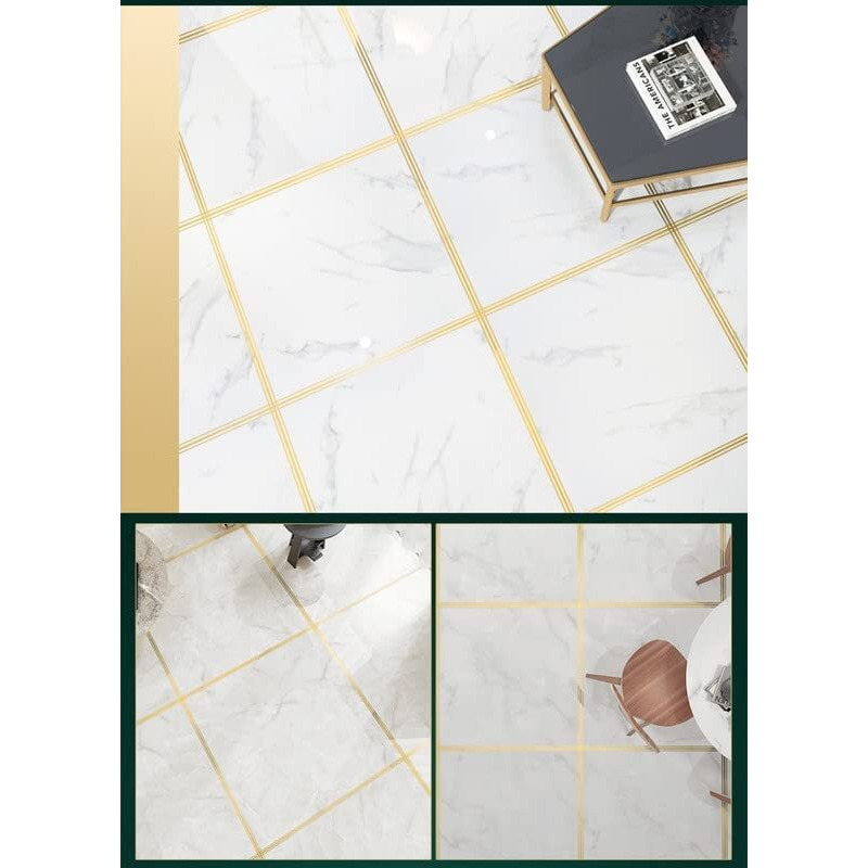 Indian Royals Floor Sticker Peel And Stick Self Adhesive Sticker For Home, Living Room, Bedroom (Golden, 2.5Cm X 500Cm)