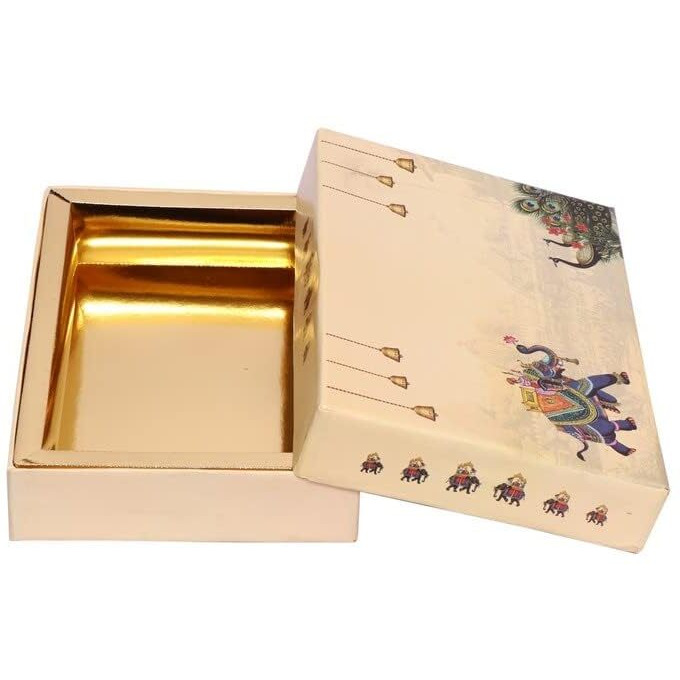 Grownex Sweets Gift Packaging Boxes, Kaju Katli Sweets Storage, Wedding Return Gift Cardboard Boxes, 500 Grams Box, Color - Beige (Pack Of 30)