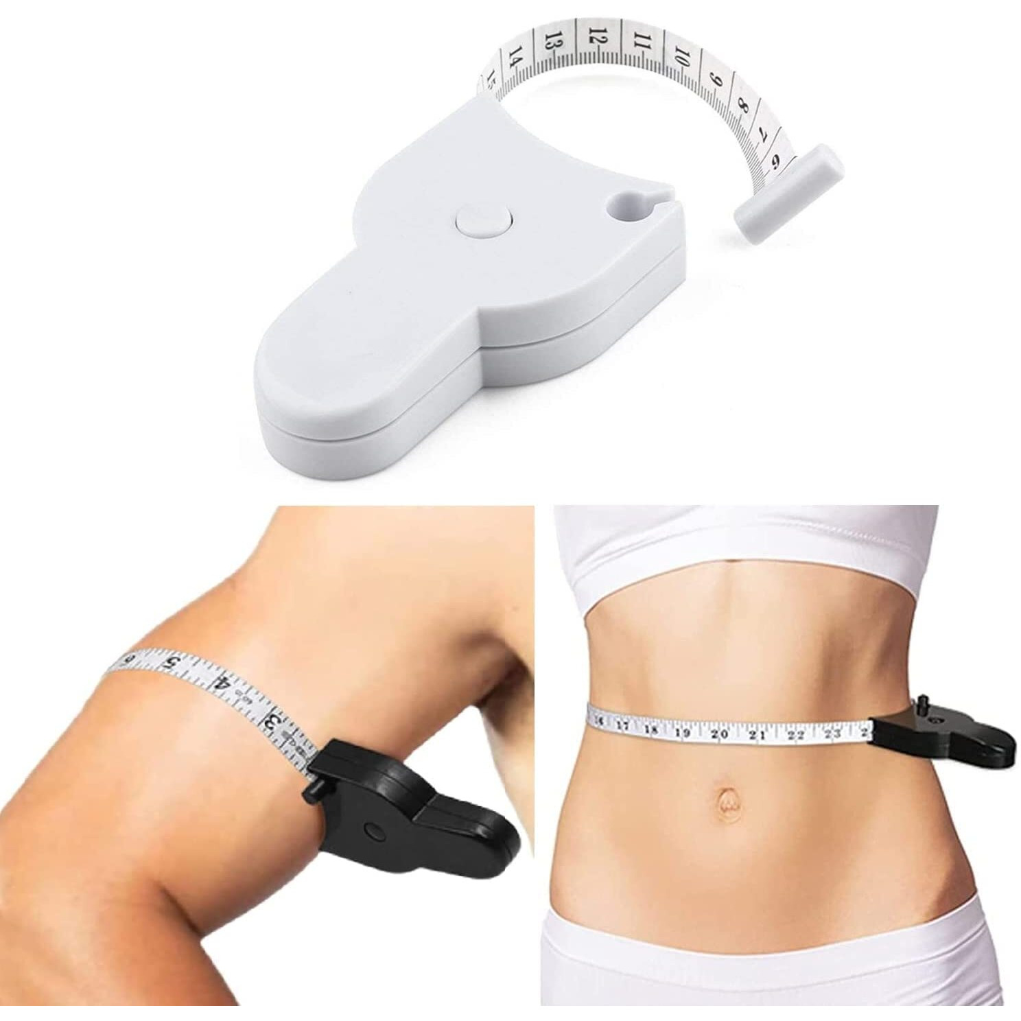 Zuptix Body Measuring Tape - Retractable Inch Tape With Lock Pin And Push Button - 150Cm Measure For Fat Measurement, Weight Loss, And Sewing