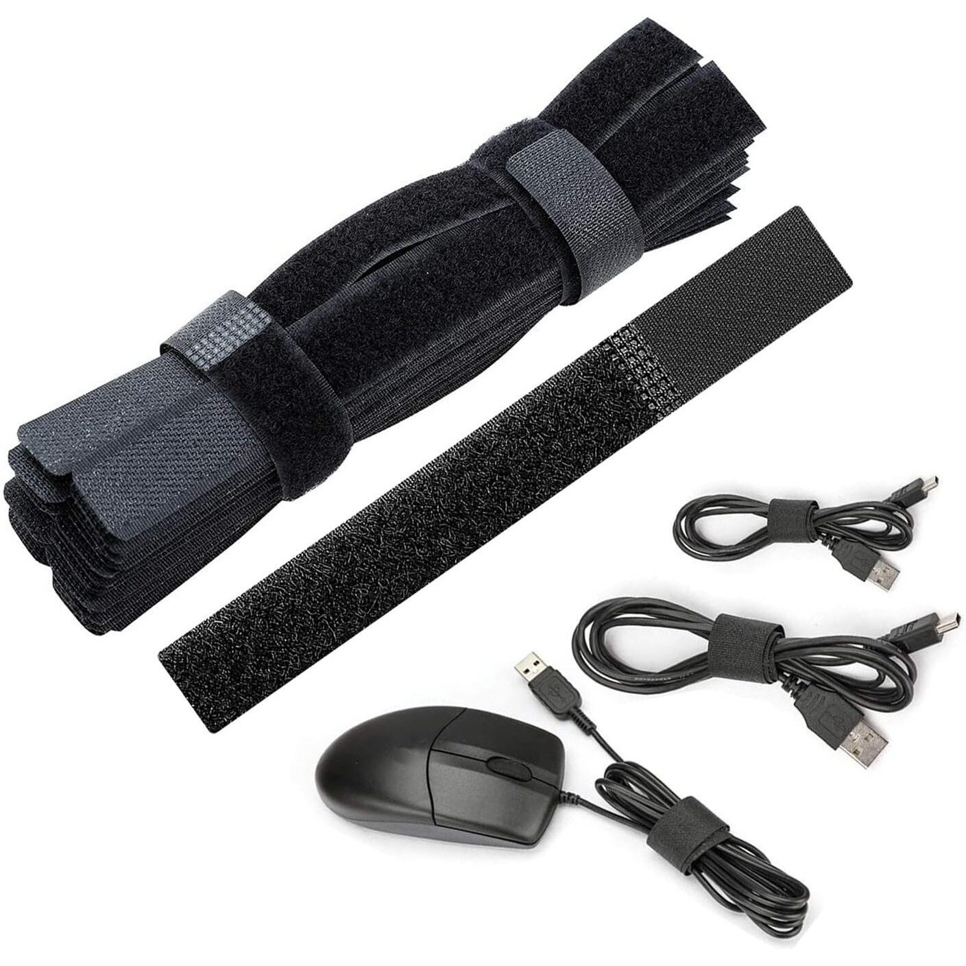 Aryan Utsav Cable Ties Adjustable Wire Organizer Cable Ties Self Gripping Straps, Multi-Purpose Organizer Cord Rope Holder For Laptop Pc Tv Wires At Home, Office & Data Center - Black, Pack Of 40