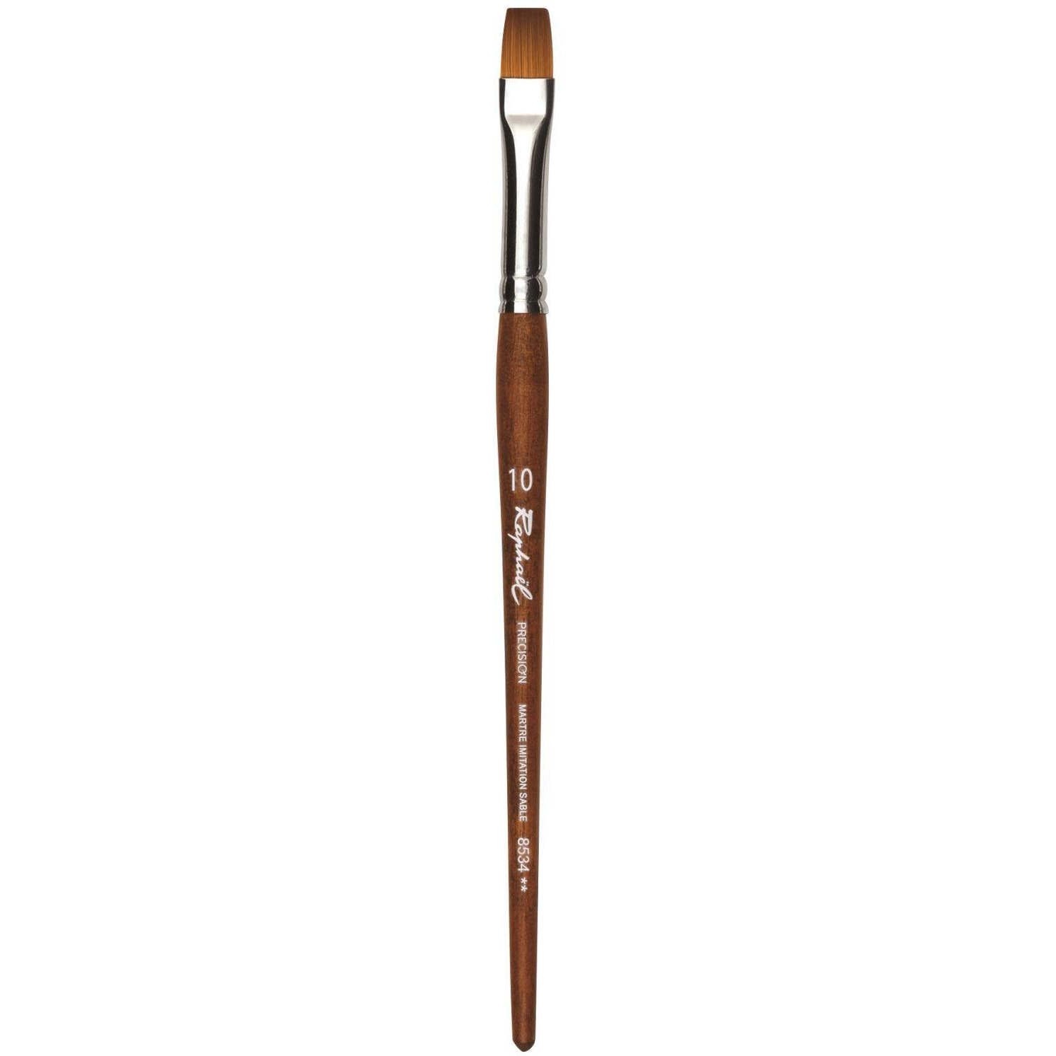 Sennelier Raphael Precision Watercolour Flat Brush No.10 |Ideal For Watercolor Paper, Mixed Media Pads, Or Boards With Watercolors, Gouache, Inks, And Watercolor Pencils.