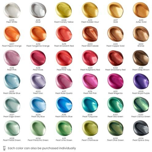 Arteza Metallic Acrylic Colours Set - 22Ml - Assorled Colour Set Of 36