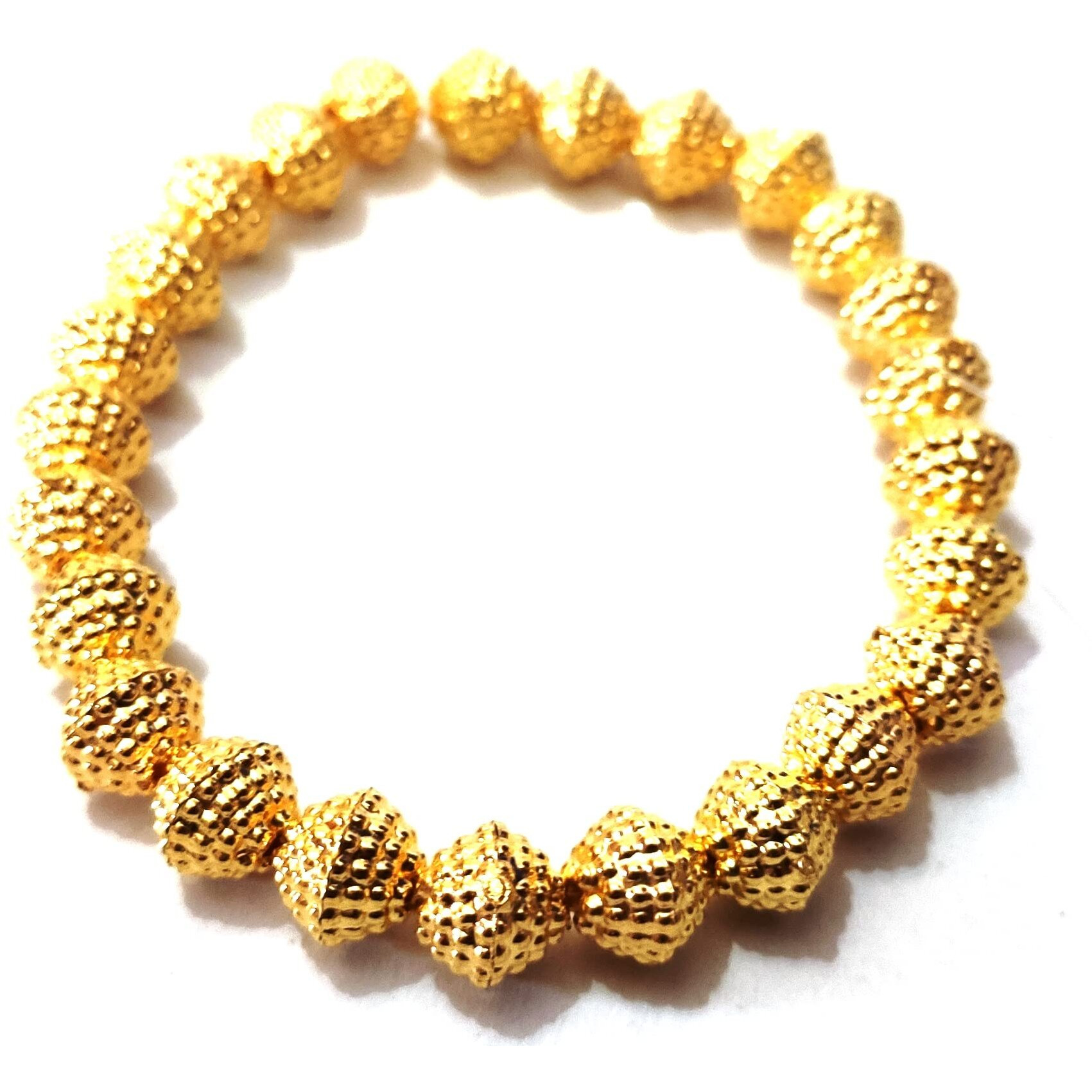 Gosetget Golden Color Round Ridged Plastic Beads (6Mm, 300 Pcs) For Jewellery Making, Arts And Crafts Work, Necklace, Bracelet Earring Diy Kit (Round Ridged)