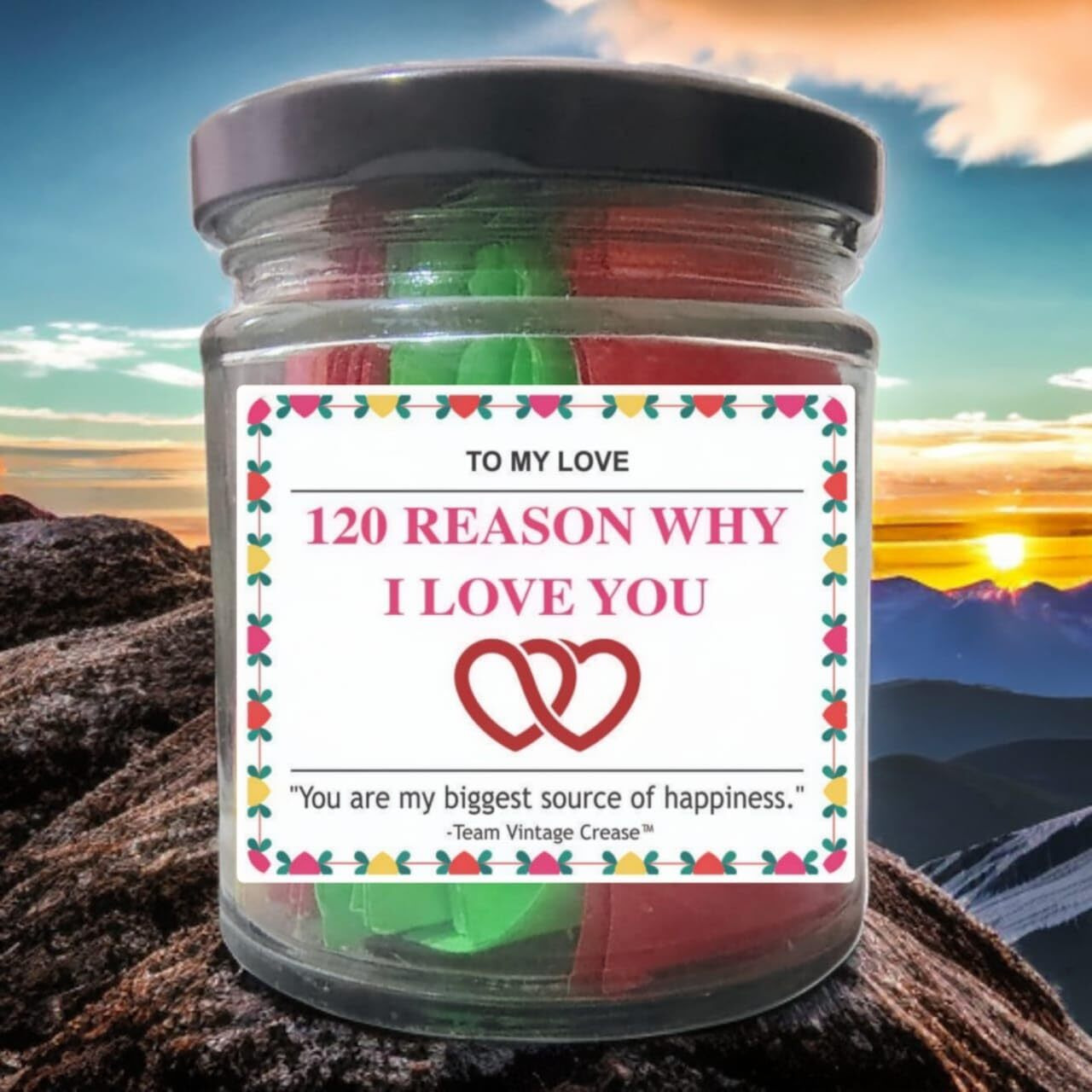 120 Reasons Why I Love You Romantic Gift Jar Box With Love Messages For Couples, Romantic Gift With Heartwarming Msg For Loved Ones, Birthday, Anniversary, Valentine's Day Multicolour.