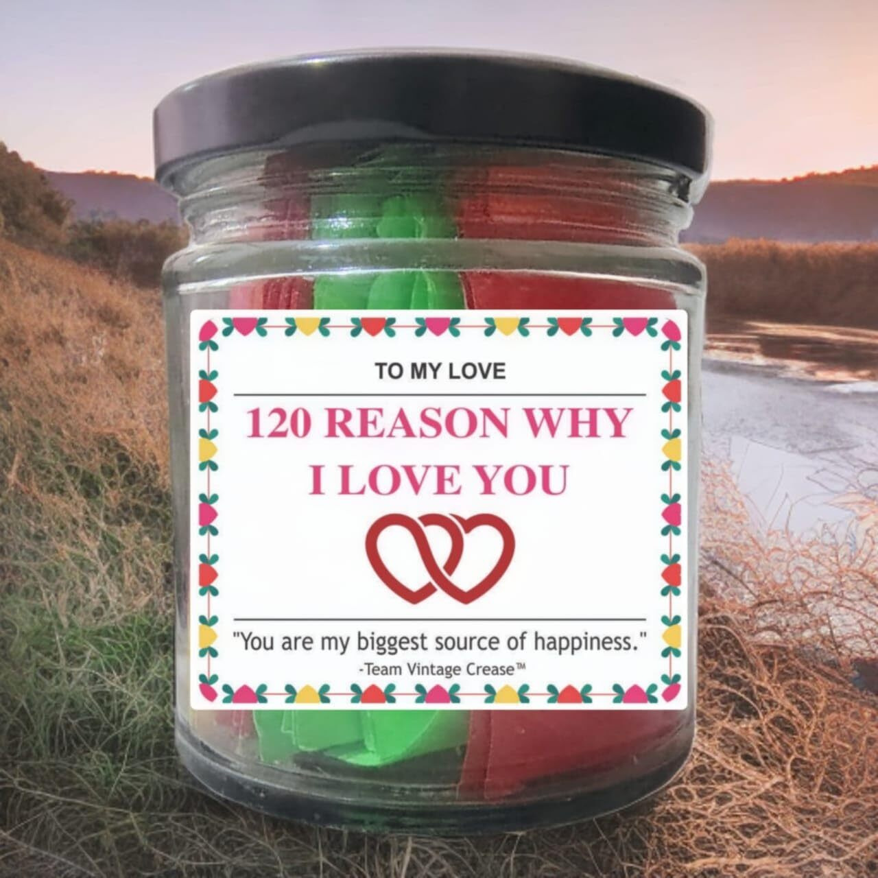 120 Reasons Why I Love You Romantic Gift Jar Box With Love Messages For Couples, Romantic Gift With Heartwarming Msg For Loved Ones, Birthday, Anniversary, Valentine's Day Multicolour.