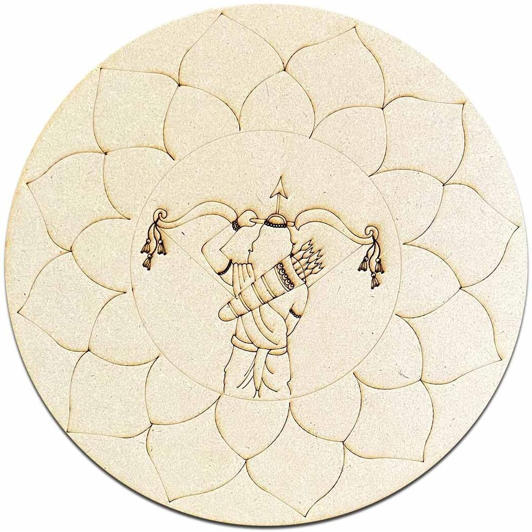 Adikala Engraved Mandala Mdf Boards For Art And Craft | For Decorations, Festival Gift, Wall Decorations 3.5 Thickness 12 Inch (30.48Cm) Unfinished Mandala Art Tools Kit For Lippan Art (Md 12)