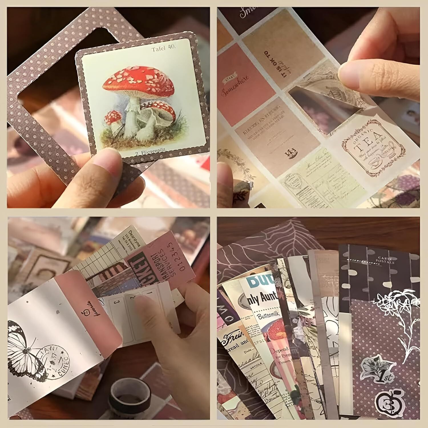 Bondwet 346Pcs Journal Supplies Kit Vintage Scrapbook Stickers Pack, Art Journal Kit, Bullet Junk Journal Planners Diy Decoration Paper Stickers Craft Kits Notebook Album Aesthetic Tape (Vintage)