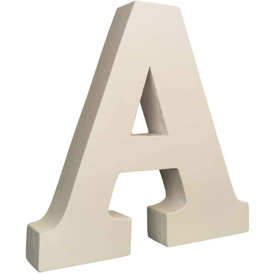 Smartcarewood Wooden A Letter- English Upper Case Alphabets Cutouts For Art And Craft Work (A_White_15X2.5 Cm)