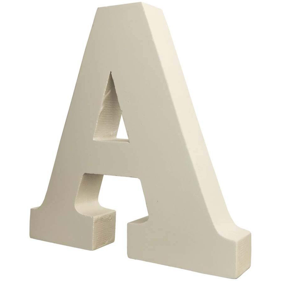 Smartcarewood Wooden A Letter- English Upper Case Alphabets Cutouts For Art And Craft Work (A_White_15X2.5 Cm)