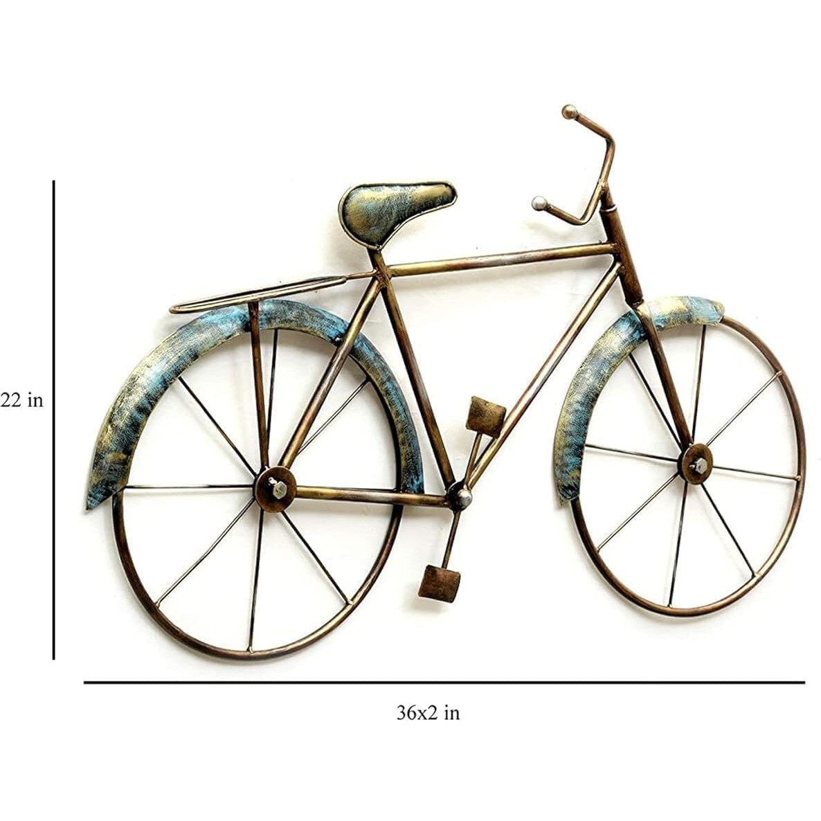 Anshika Internationalmetal Abstract Antique Cycle Wall Decor/Wall Hanging For Living Room Office Hotels 36 * 2 * 22(Gold) Inch