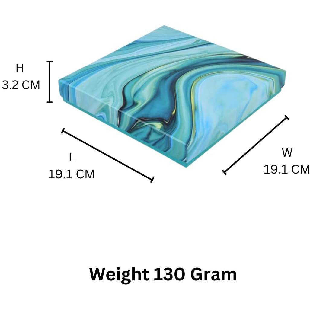 Grownex 16 Cavity Chocolate Packaging Boxes, Birthday Return Gift, Cardboard Box, Bites Storage Containers, Color - Marble Blue, Pack Of 5-7.5X7.5X1.25 Inches