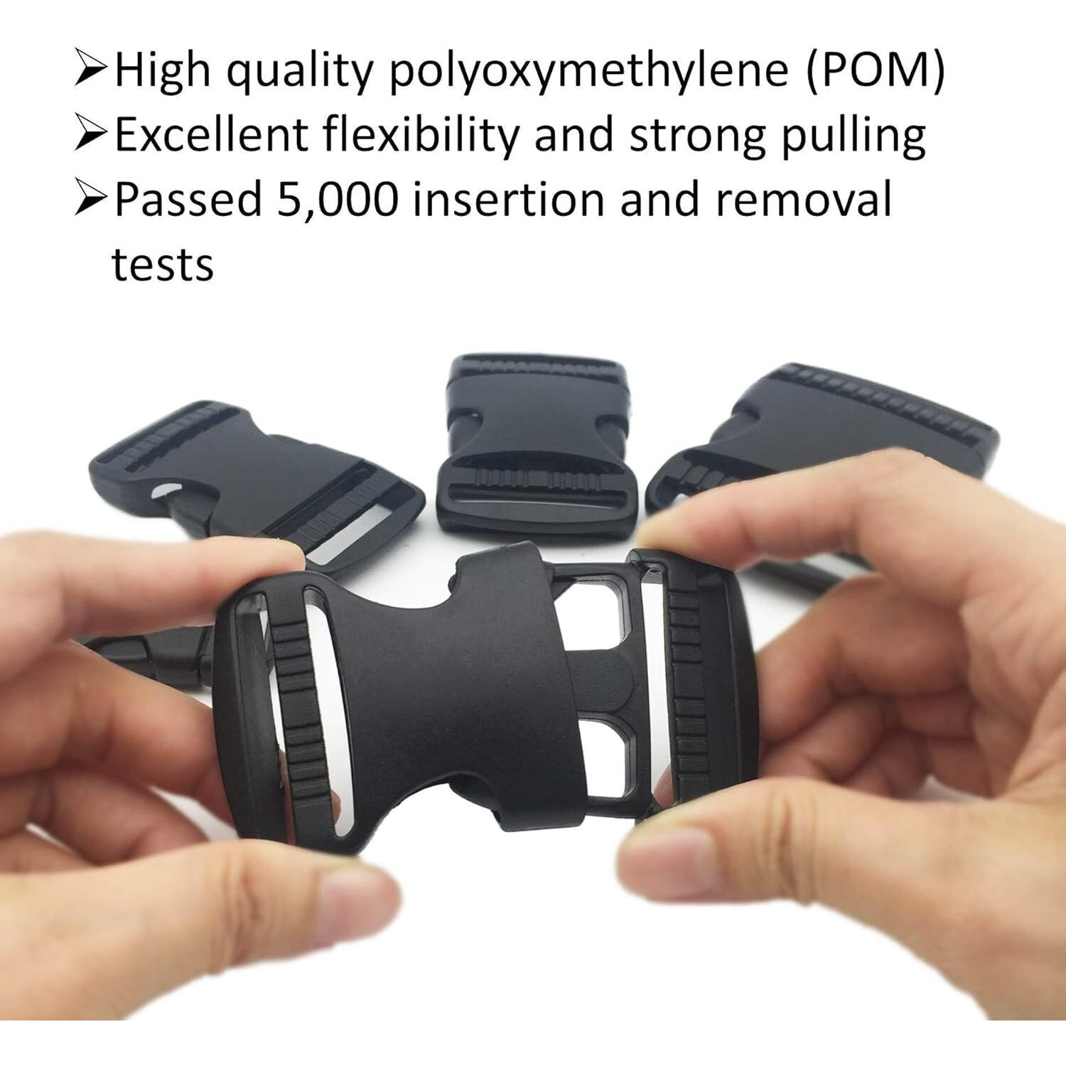 Shopee 2 Set 1.5 Inch Flat Dual Adjustable Plastic Quick Side Release Plastic Buckles And Tri-Glide Slides For Luggage Straps Pet Collar Backpack Repairing (Black, Fit For 1.5/38Mm Webbing Straps)