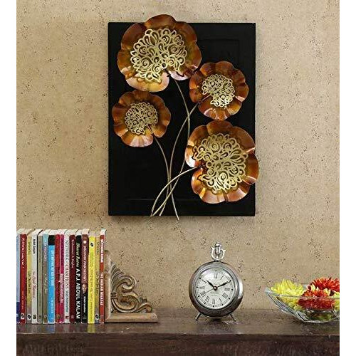 Kokomoon Metal Iron (Jali 4 Leaf On Bord) Decorative Wall Art/Sculpture For Home Living Room/Bedroom/Hotels/Office/Cafe Etc. Size (15 * 3 * 20 Inch - Multicolor)
