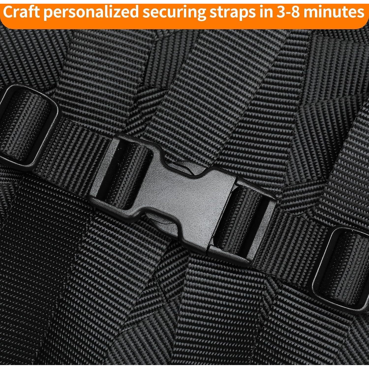 Shopee Buckle Straps 1 Inch, Webbing Straps Polypropylene 10 Meter, 6 Pcs Adjustable Side Release Plastic Buckles, 12 Pcs Tri-Glide Slide Clip, Heavy Duty Straps With Buckles