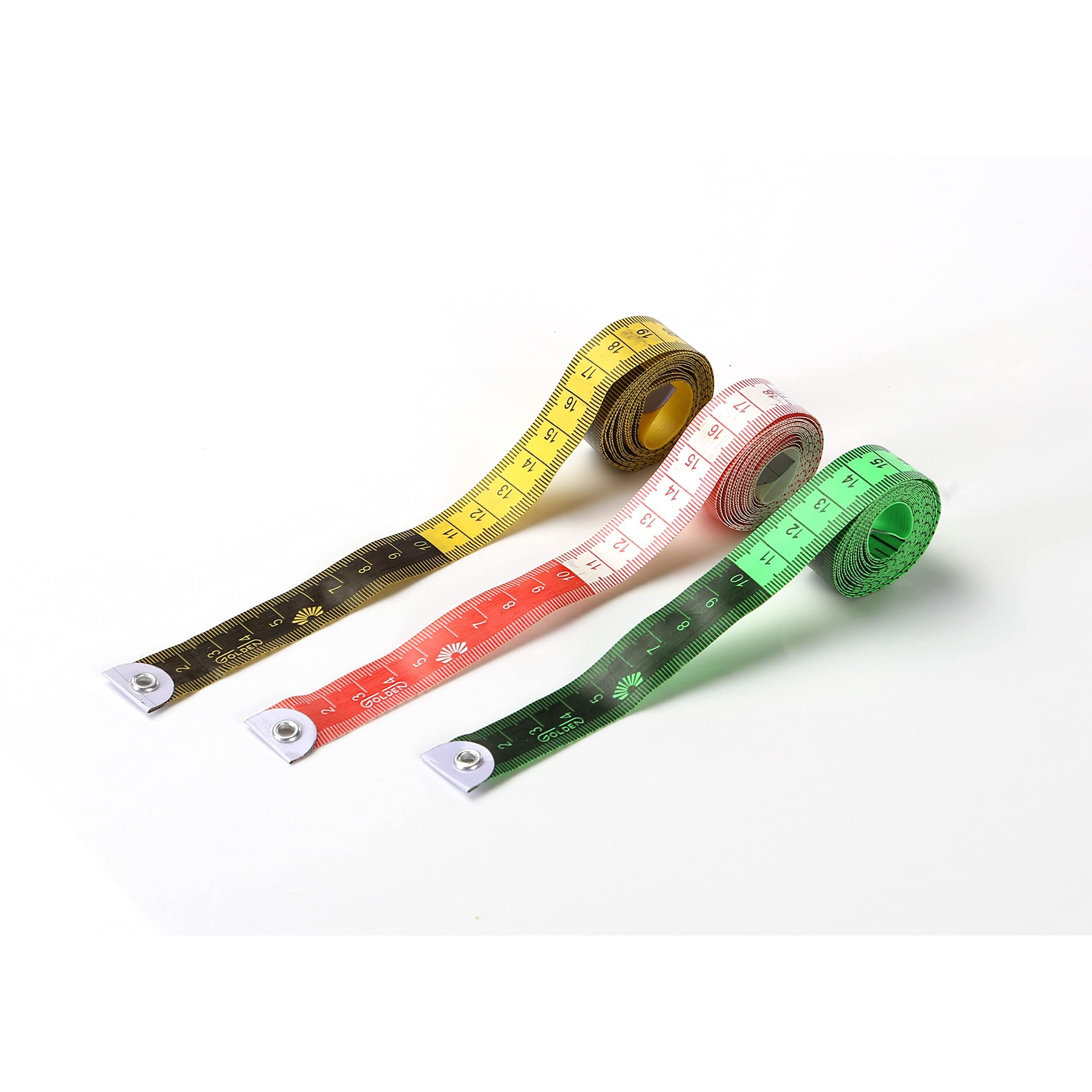Golden Tailor Tape Measure 1.50 Meter/60 Inches Pack Of 5, Premium Pvc Fiberglass Disco Measuring Tapes For Body & Cloth Measure, Dressmaking, Cloth Cutting, Home Tailoring (19 Mm)