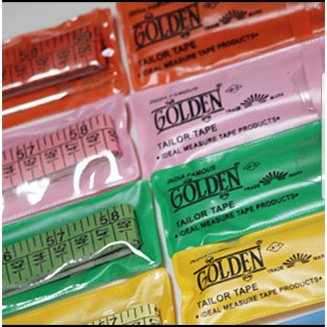 Golden Tailor Tape Measure Tailoring Tape 1.50 Meter Pack Of 5, Pvc Cloth Measuring Tapes For Body & Cloth Measurements, Dressmaking, Cloth Cutting, Home Tailoring (18 Mm)