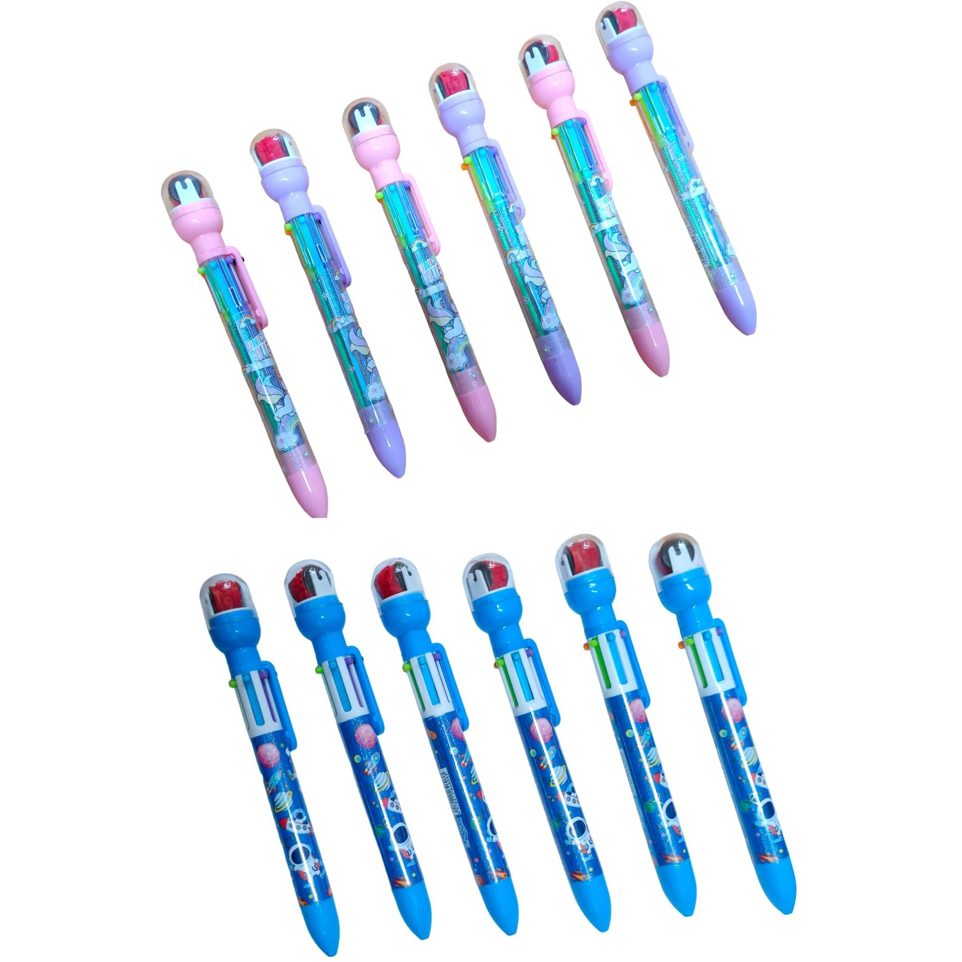 2 In 1 Roller Stamp And 6 In 1 Color Pen Birthday Return Gift Usefull Return Gift For Kids 3 4 5 6 7 8 9 Years Birthday Return Gift For Girls Boys Unique Return Gift (Pack Of 72) (36 Unicorn 36 Space)