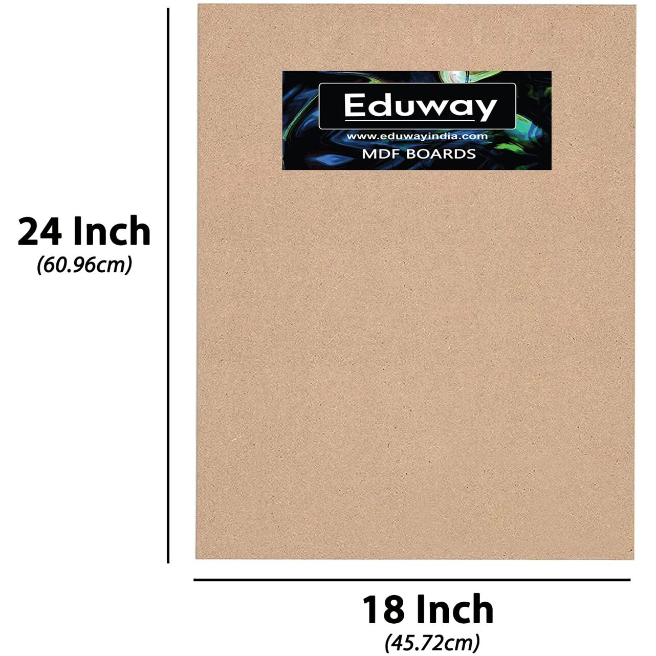 Eduway A2 Mdf Board Board Wood Sheet For Craft Art - 18X24 Inch, 4Mm Thick, Pack Of 6 - Premium Pine Cardboard For Artists, Art And Craft Students - Hard Cutout In Small And Large Sizes (45X60 Cms)
