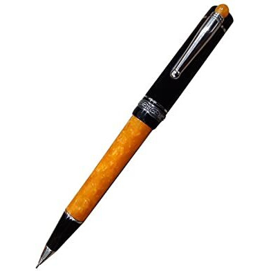 Delta We Dolcevita Black/Orange Resin With Sterling Silver Trim 0.7Mm Mechanical Pencil