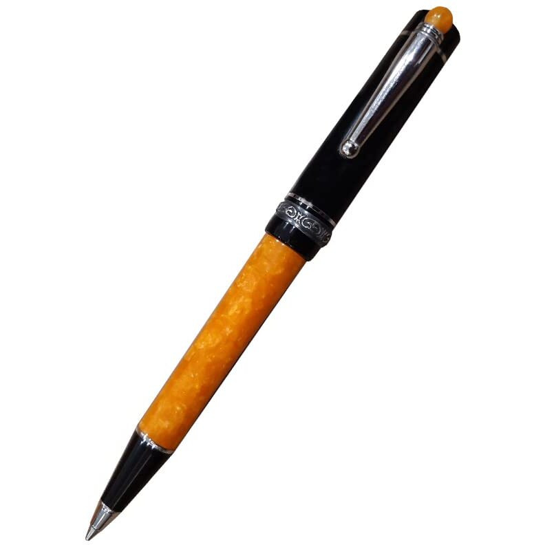Delta We Dolcevita Black/Orange Resin With Sterling Silver Trim 0.7Mm Mechanical Pencil