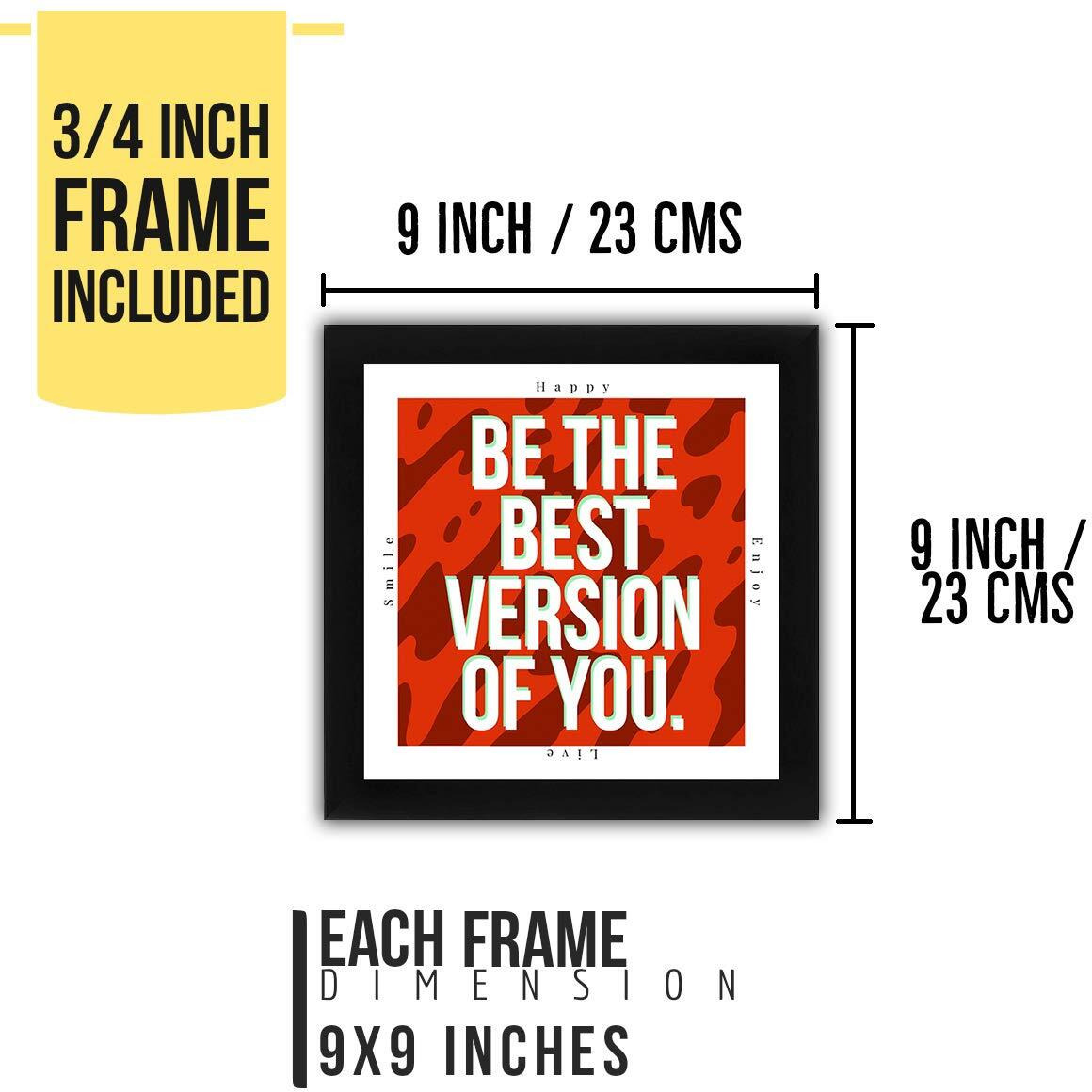 Interio Crafts Motivational Poster For Wall Decoration, Black (Set Of 4 Set 1)