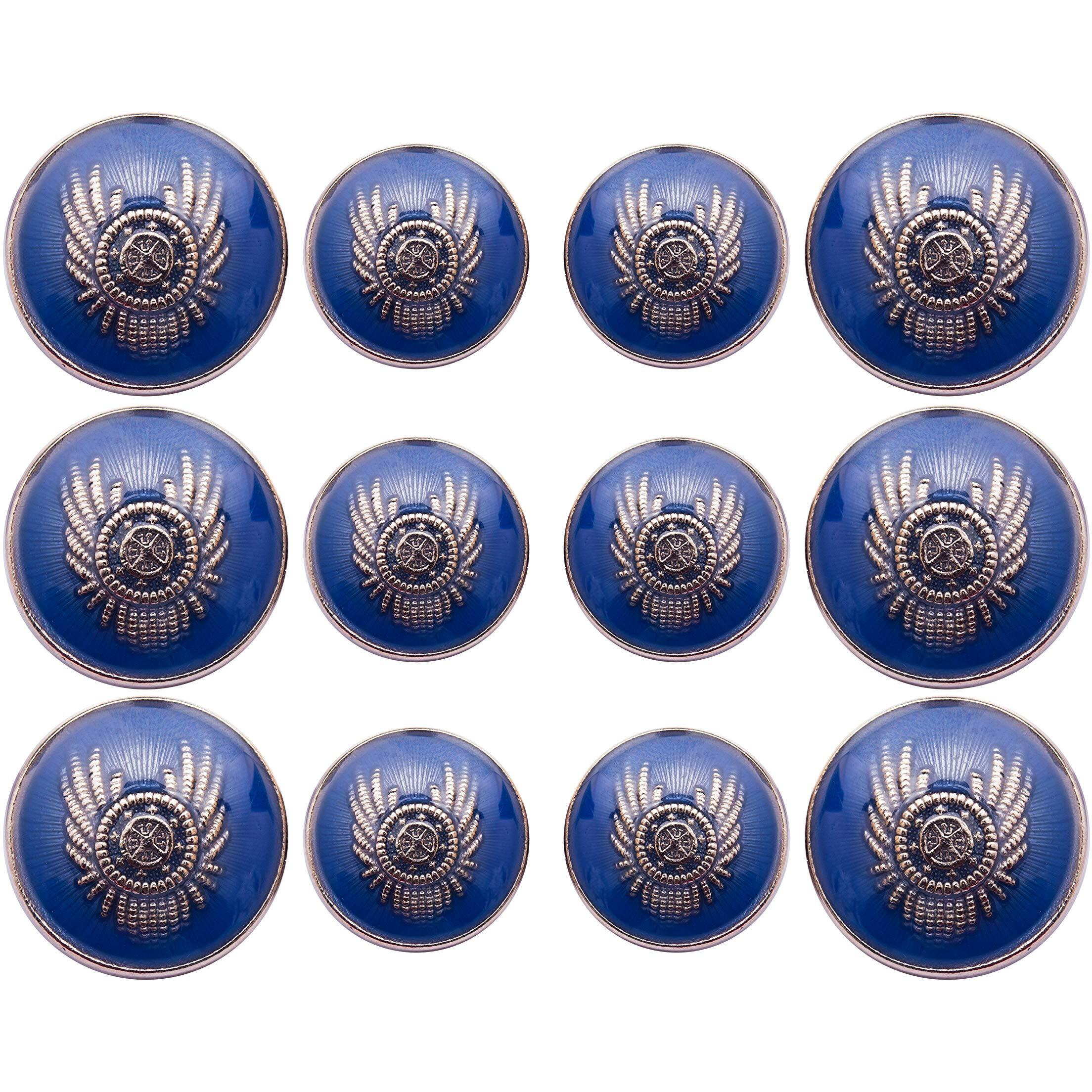 Handicraft Kottage Metal Buttons For Coat,Jacket,Suits (Blue 1)