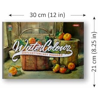 Anupam 100% Cotton Hot Pressed Watercolour Paper Pad  A4 Size  250 Gsm  Natural White  30 Pages  Smooth Texture For Watercolor, Gouache, Ink & Mixed Media