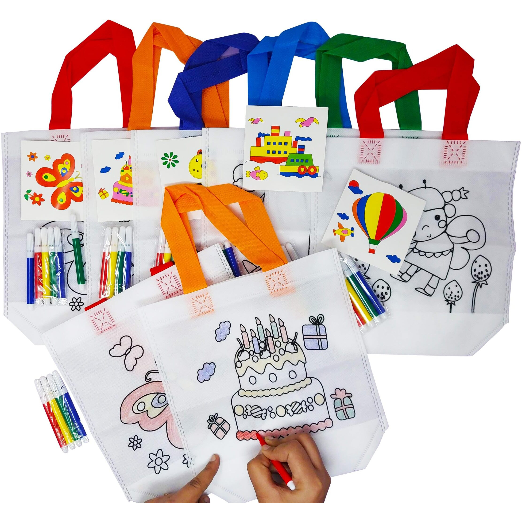 Parteet Birthday Popper Diy Reusable Bags | Set Of 10 37X22 Cm | Kids Party Bags, Gift Bag, Kids Party Favour Bag