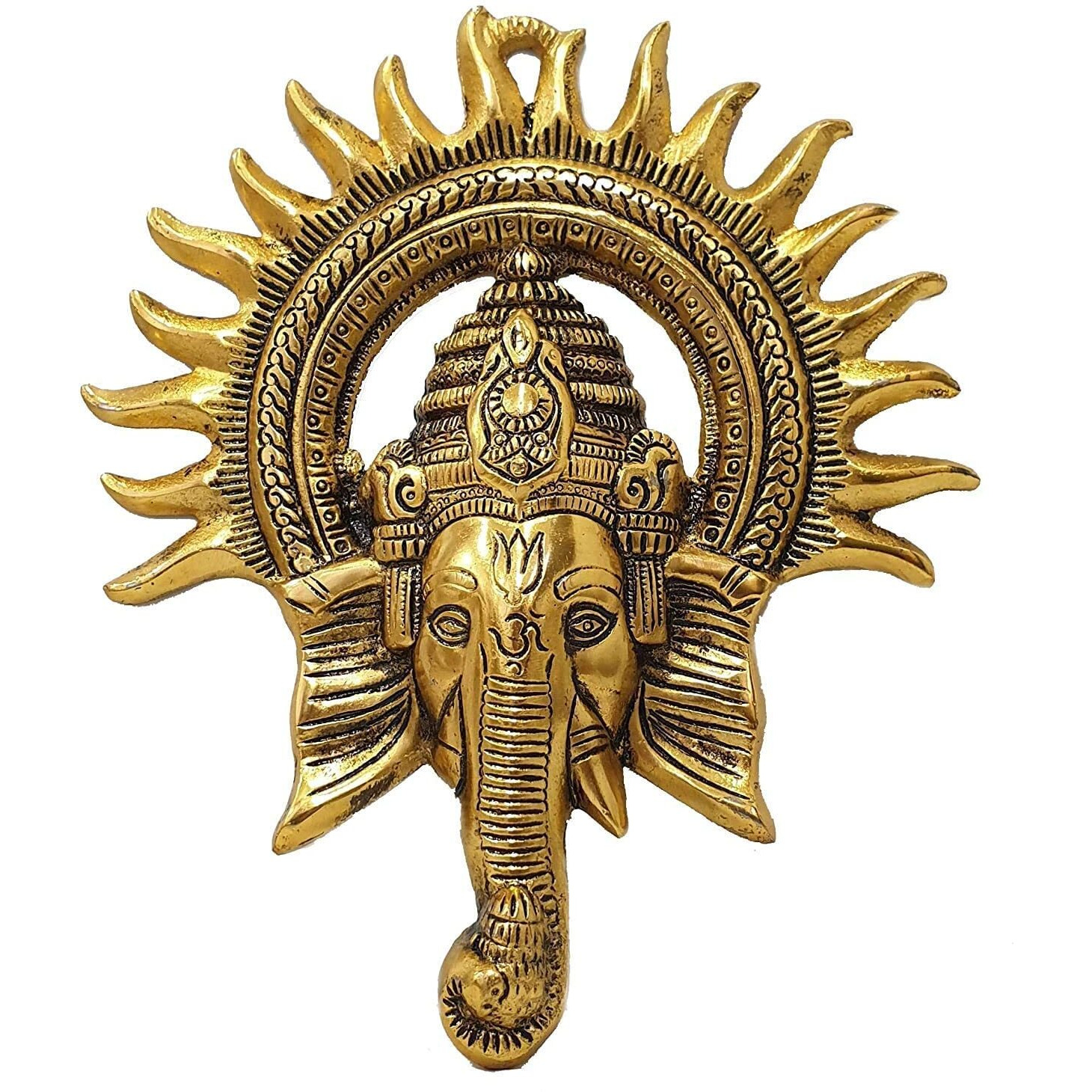 Anshika International Chakra Ganesh Wall Decoration, Metal Wall Sculpture, Modern Metal Wall Decor, Wall Art For Bedroom, Wall Hanging & Decorative Mounted Art Sculpture For Living Room