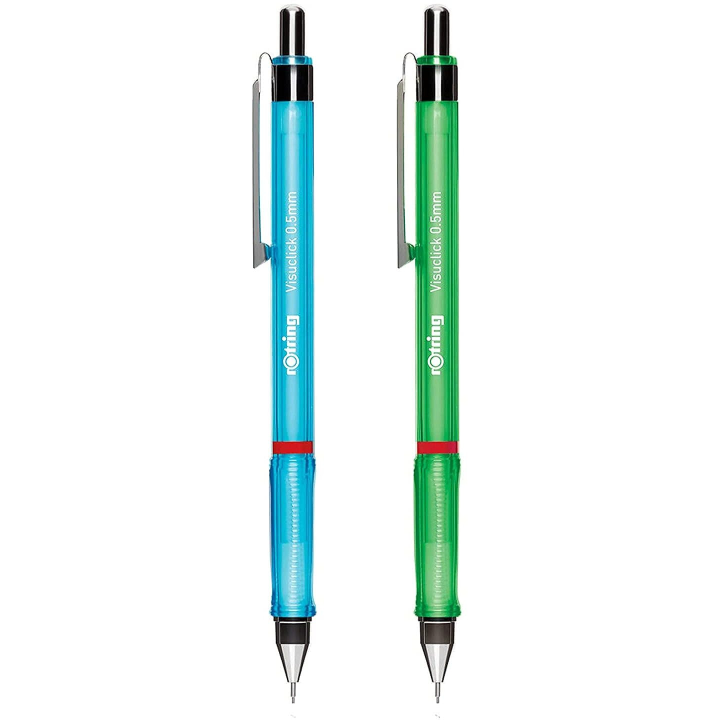 Rotring Visuclick 0.5Mm Mechanical Pencils, 2B Lead, Blue & Green Barrel - Total 2 Pieces