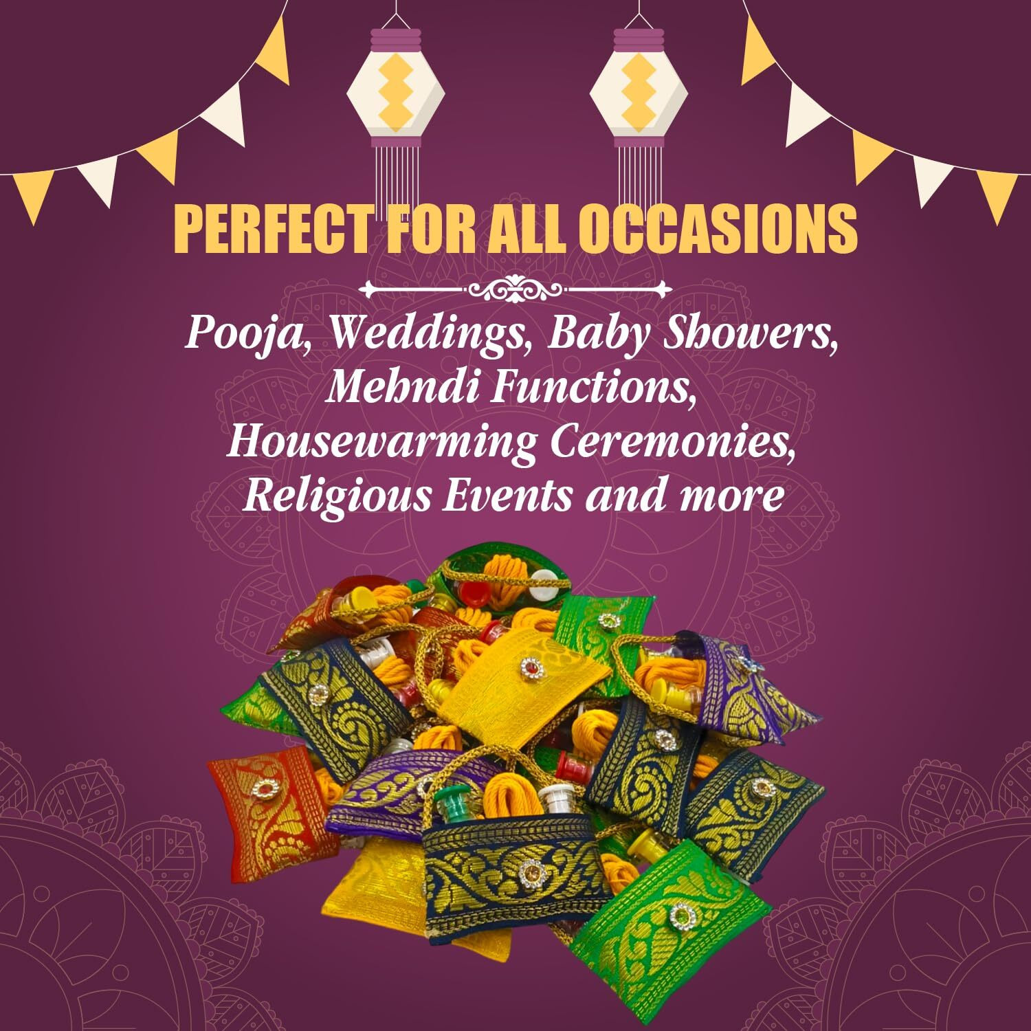 Soul Artisan Thamboolam Gift Set Return Gift Set (Pack Of 10) Traditional Handmade Wish Bottle With Thali Thread In Small Bag - Tamboolam For Religious Ceremony Pooja And Function | Pack Of 10