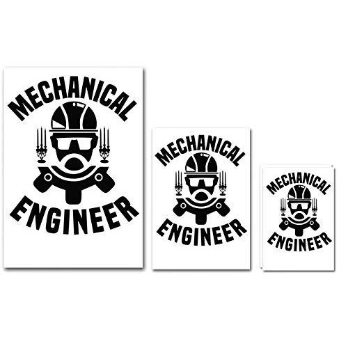 Udnag Untearable Waterproof Stickers 155Gsm 'Mechanical Engineer | Mechanical' A4 X 1Pc, A5 X 1Pc & A6 X 2Pc