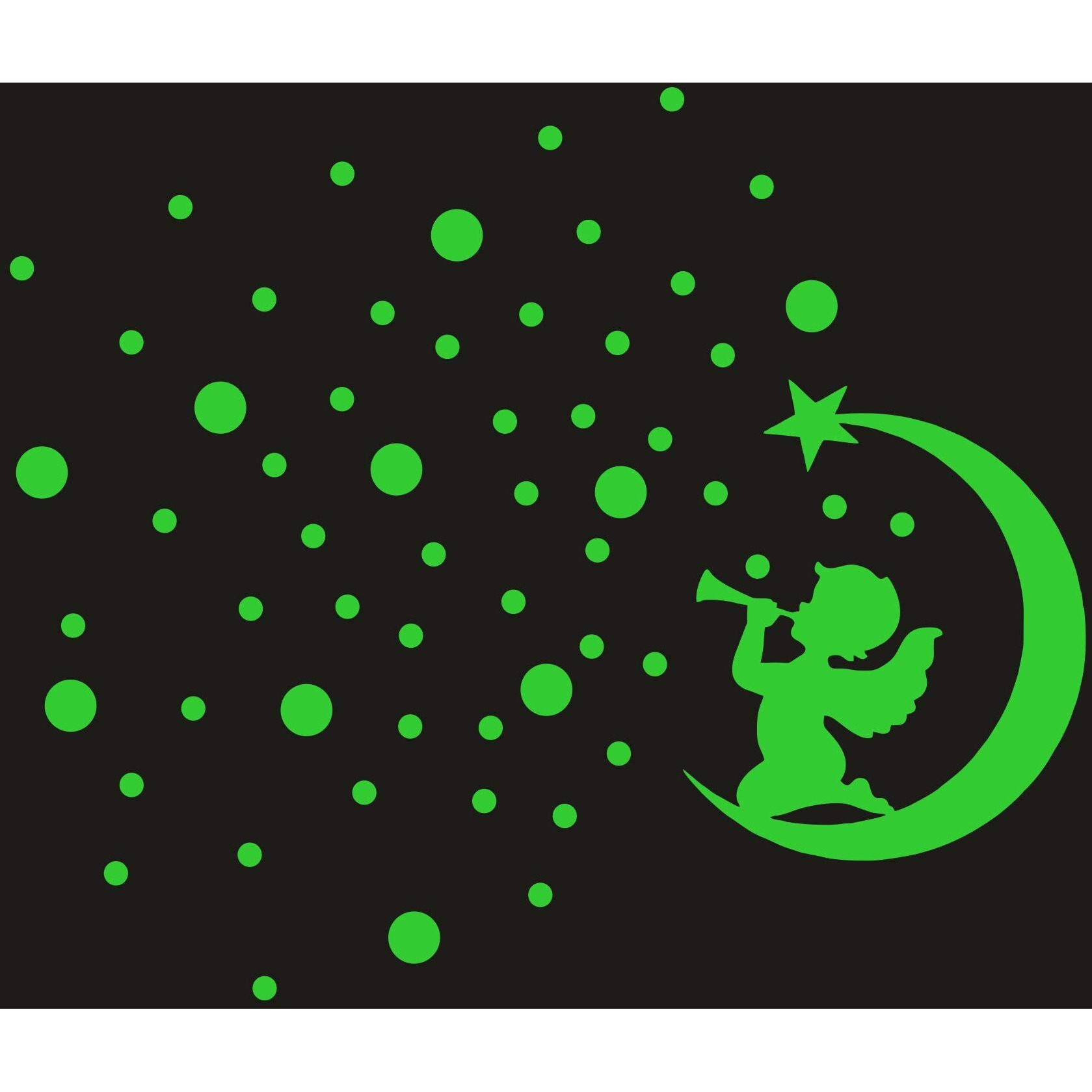 Dreamkraft Glow In The Dark Decorative Radium Sticker (Green, 46X39 Cm)