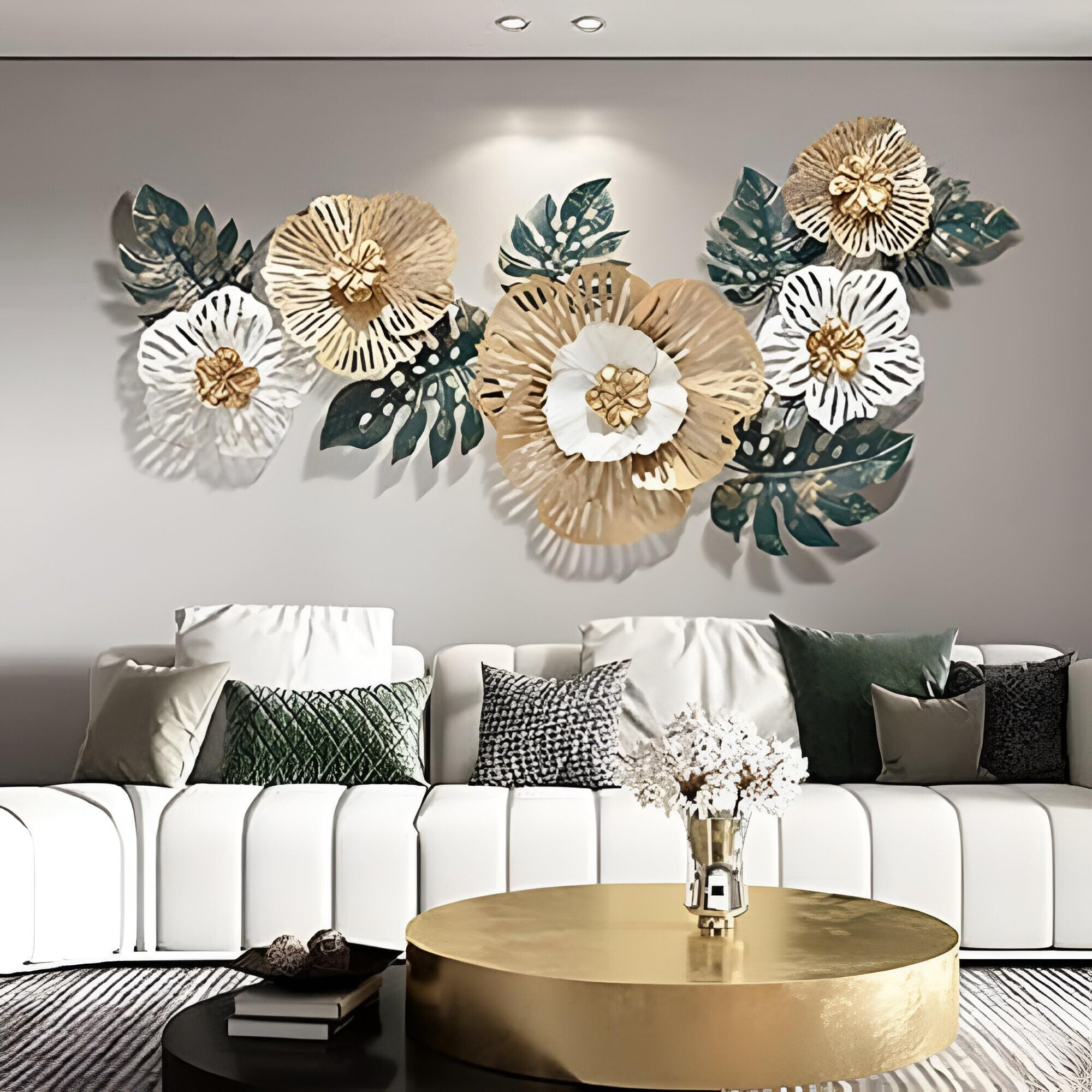 Decore Basket Metal Wall Art Iron Floral Wall Home Decoration | Decorative Item For Living Room, Dining Room, Bedroom,Home, Office, Cafe And For Gift Purpose, 30 Cm (Color  Multicolor)
