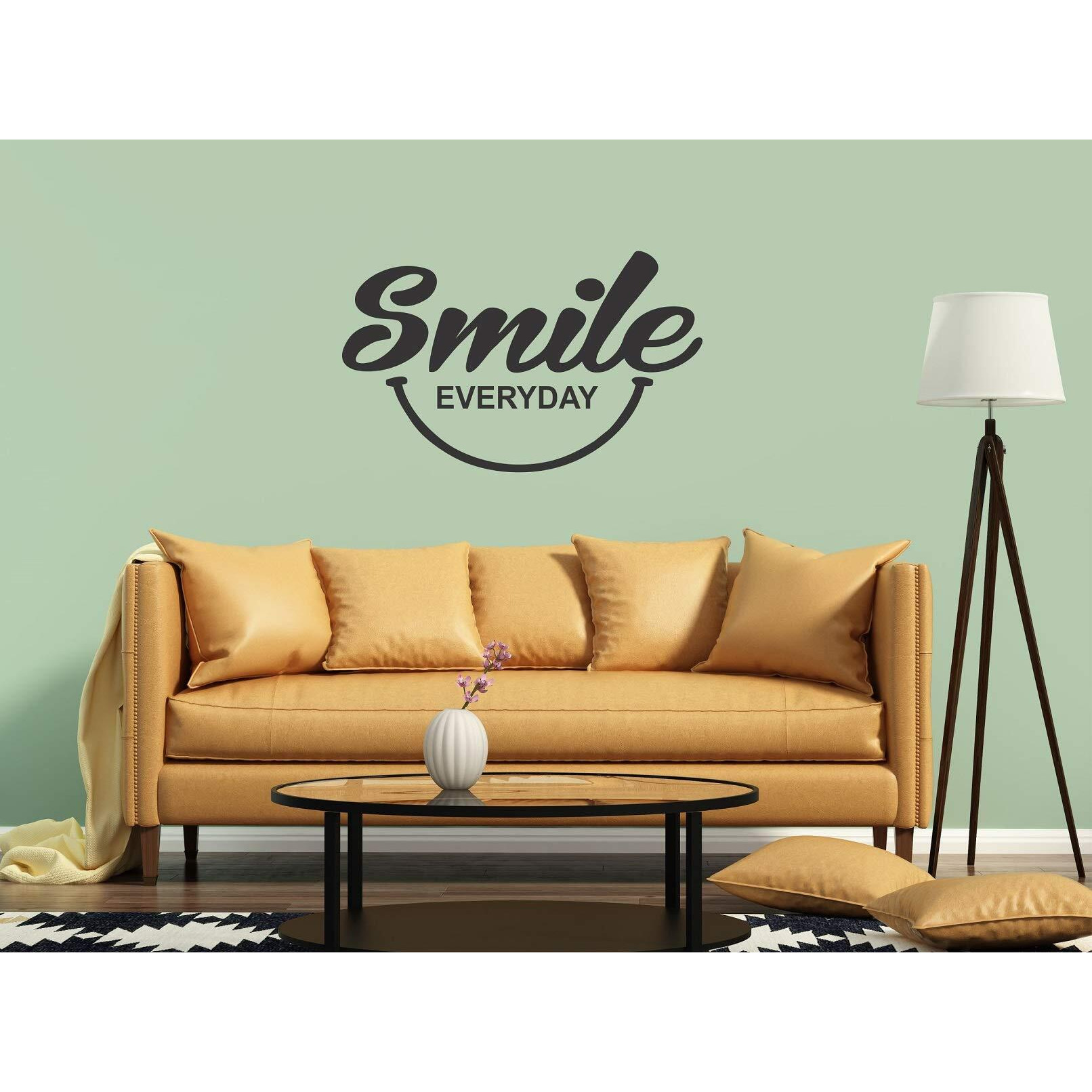 Asmi Collections Self Adhesive Wall Stickers Smile Everyday Motivational Quote