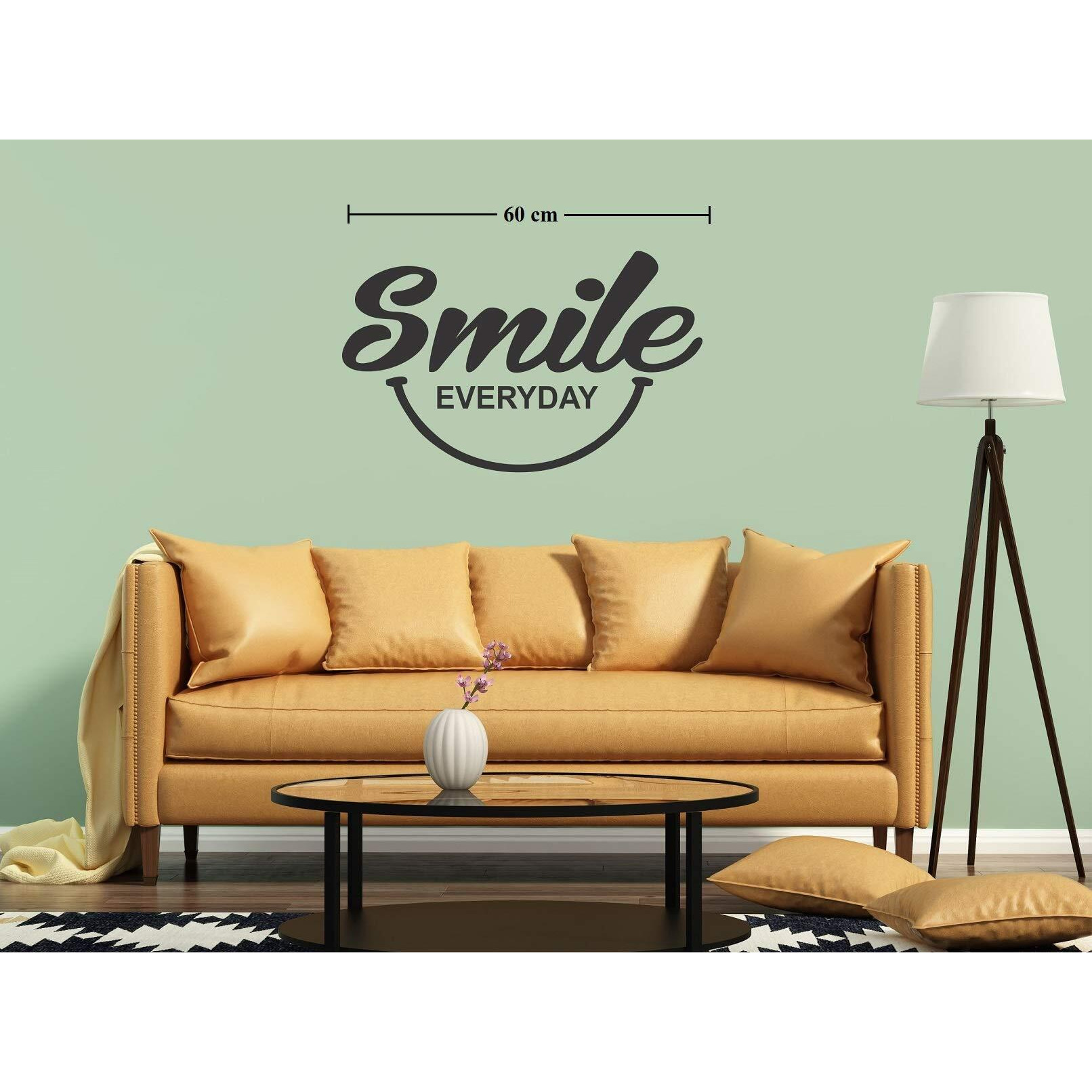 Asmi Collections Self Adhesive Wall Stickers Smile Everyday Motivational Quote