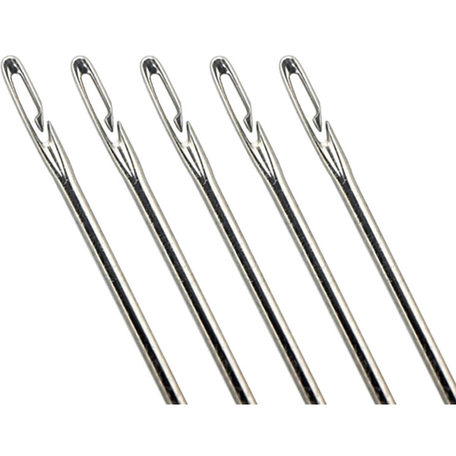 Yawall Self Threading Needles - 24 Piece Set With Wood Case, Easy Threading For Embroidery & Sewing