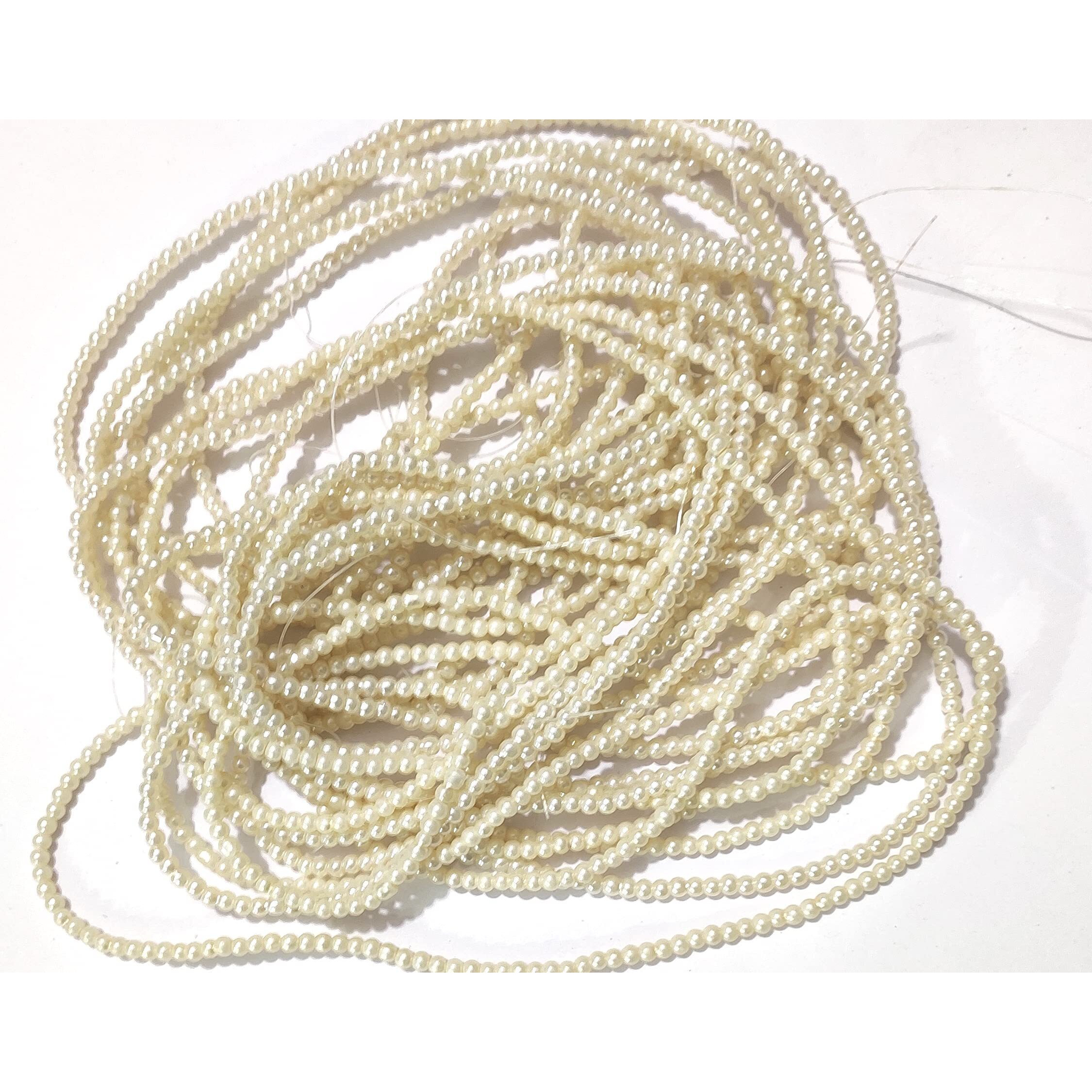 Omx Pearl Glass Beads Craft Jewellery Making (3Mm, 1080 Beads) (3 Mm)