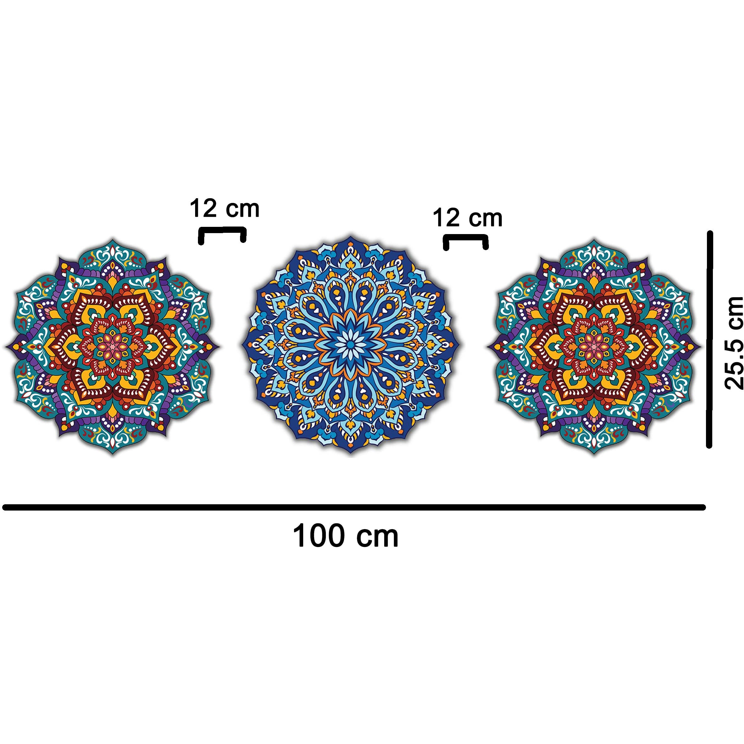 Vah- Kya Bat Hai  Wall Art For Living Room, Room Wall Art, 3D Wall Art, 3D Wall Decor, Mandala Wall Decor, Mandala Wall Hanging, Wall Arts For Living Room, Wood Decor For Wall (Set Of 3)