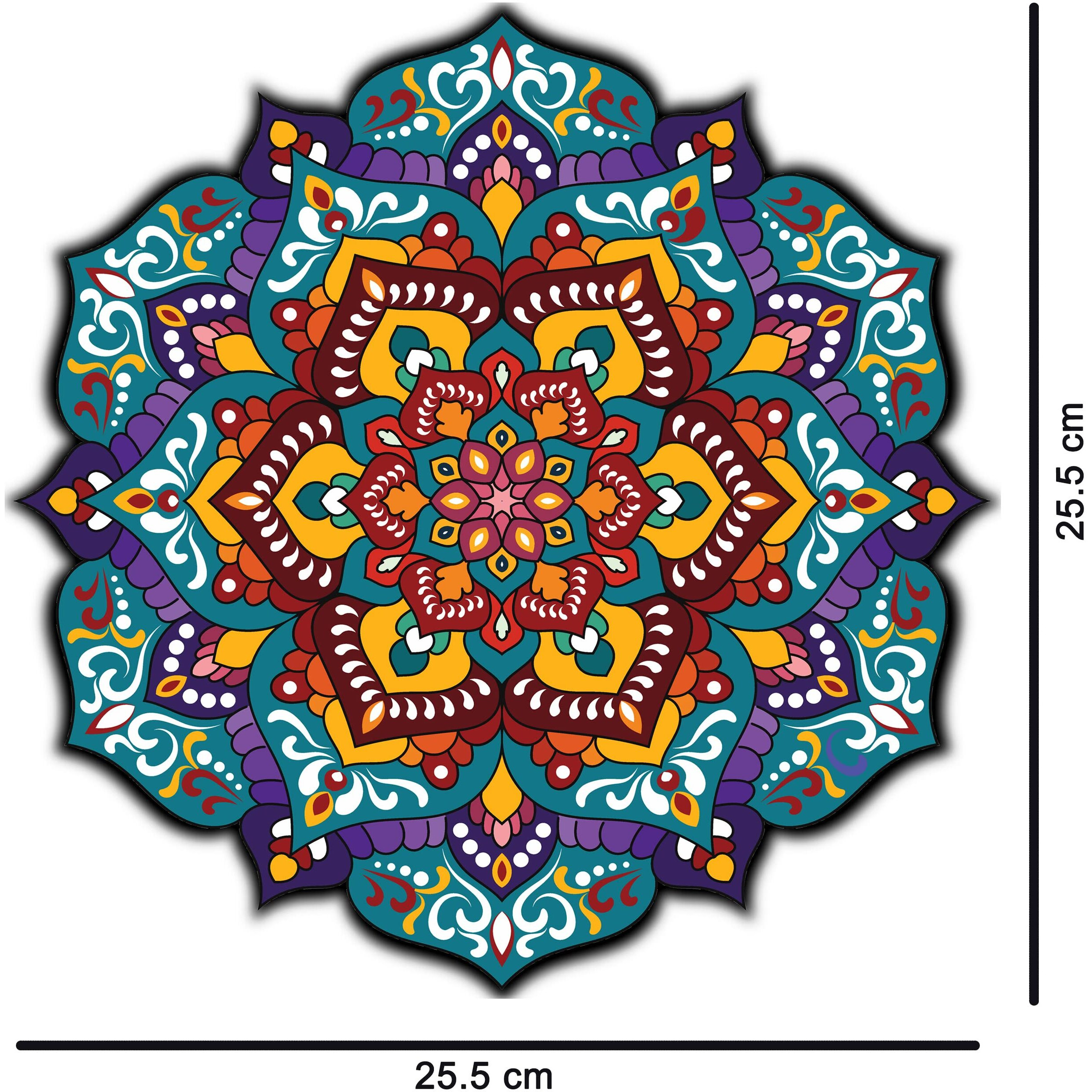 Vah- Kya Bat Hai  Multicolour Wall Art For Living Room, 3D Mandala Wall Decor